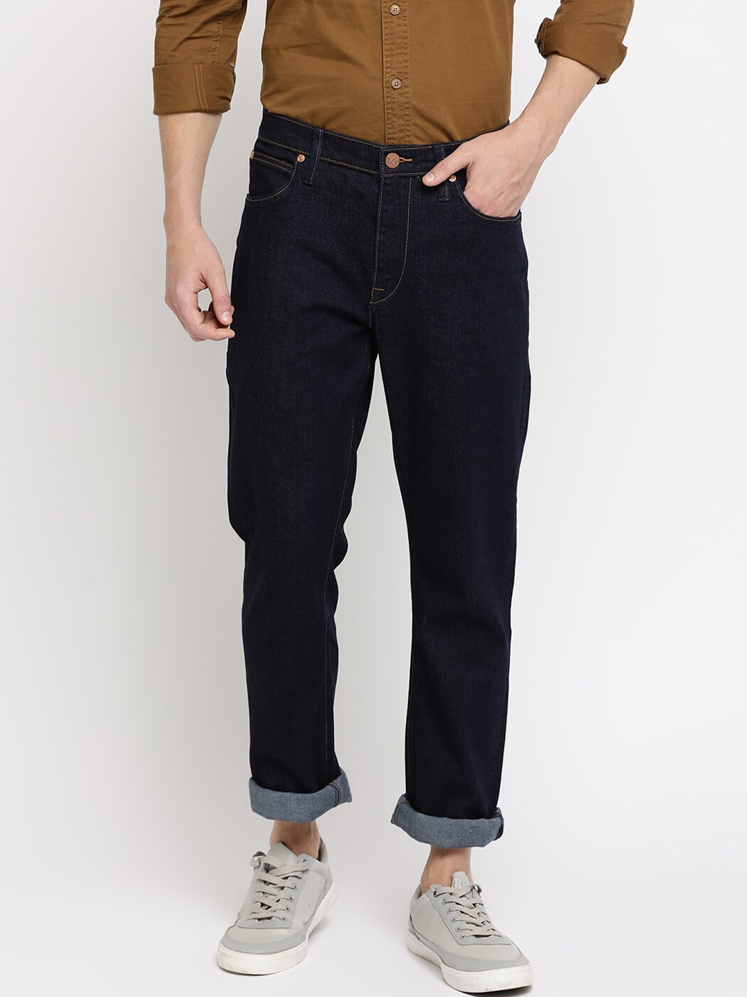 

Lee Men Navy Blue Regular Fit Mid-Rise Clean Look Jeans