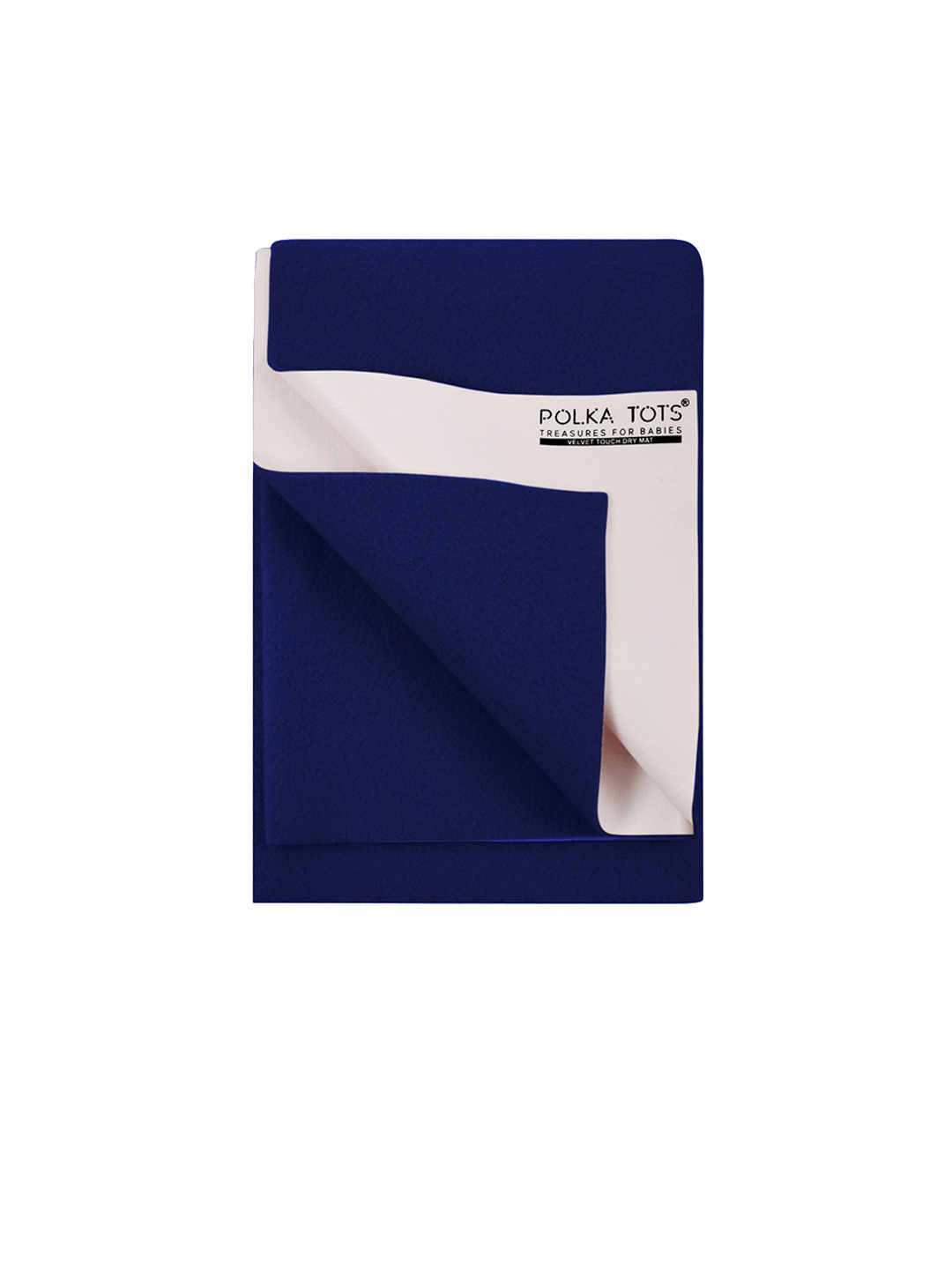 

Polka Tots Kids Navy Blue Solid Bed Protector Reusable Dry Sheet
