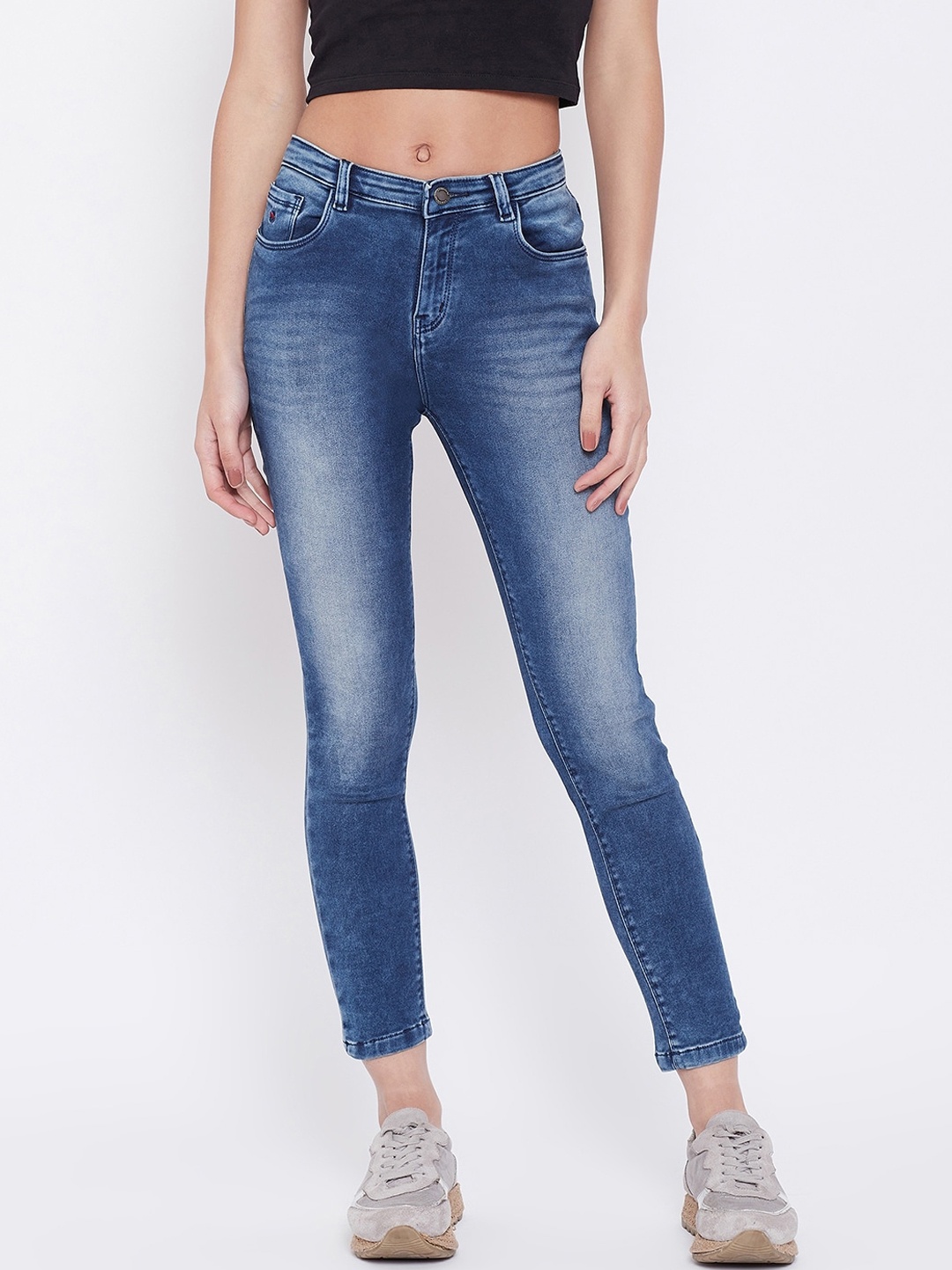 

Crimsoune Club Women Blue Skinny Fit Mid-Rise Clean Look Jeans