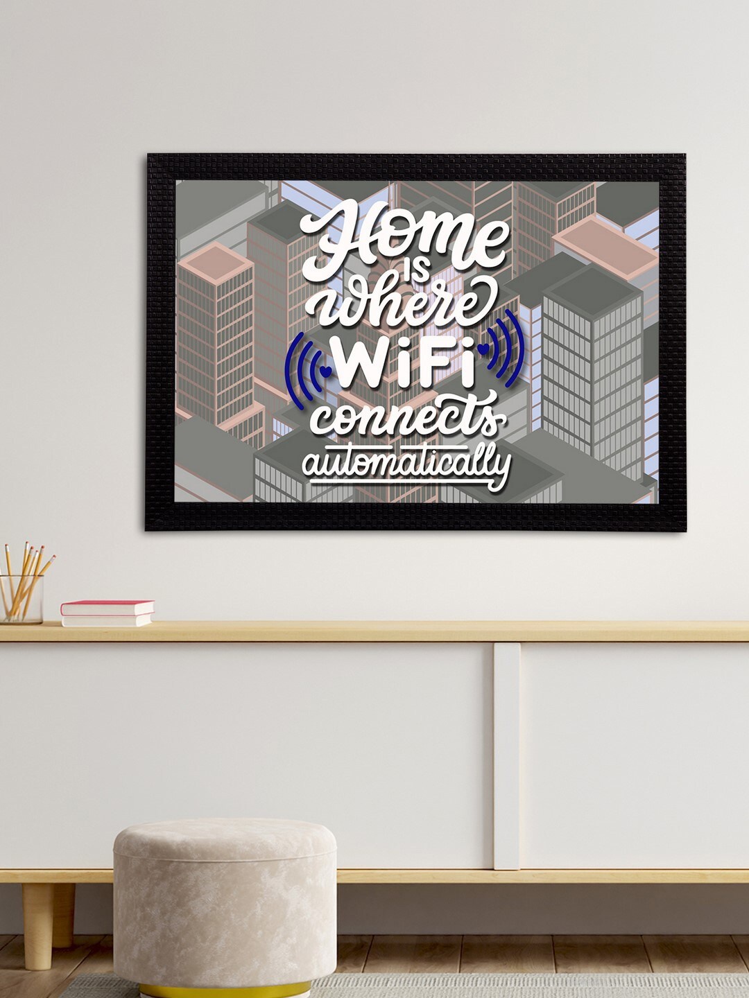 

eCraftIndia Grey & White Quote Printed Satin Matt Texture Framed UV Wall Art