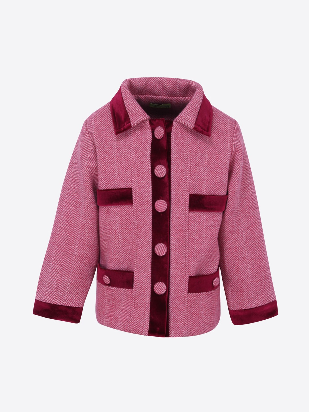 

CUTECUMBER Girls Pink Solid Tailored Jacket