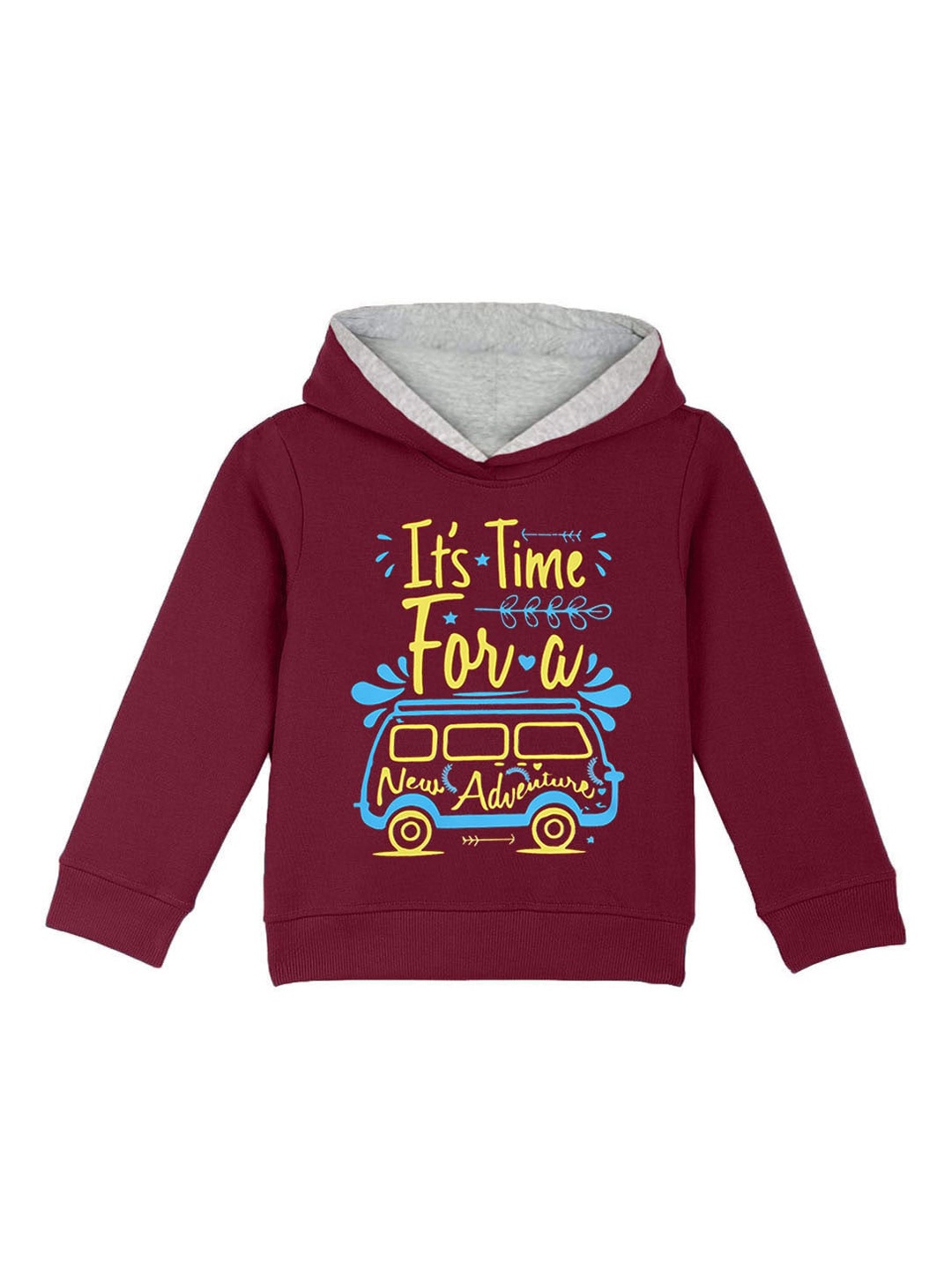 

Naughty Ninos Boys Maroon Printed Hooded Sweatshirt