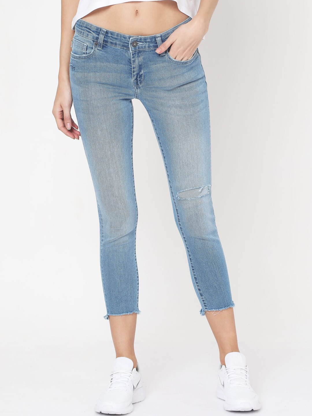 

Pepe Jeans Women Blue Skinny Fit Cropped Jeans