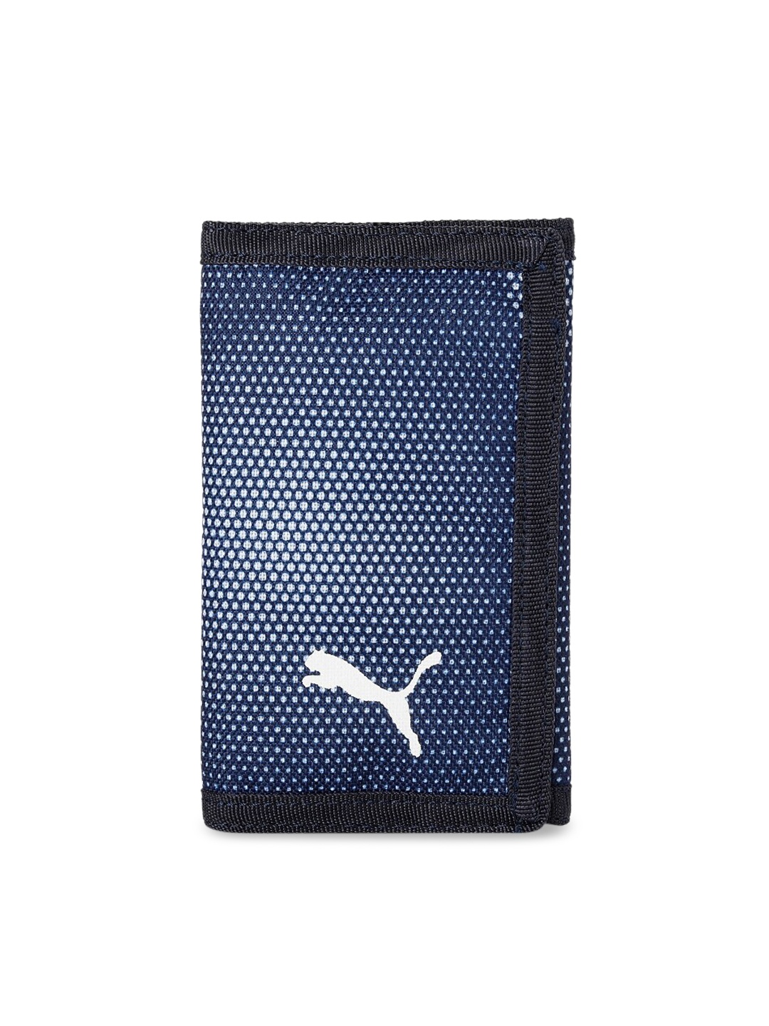 

Puma Unisex Navy Blue & White Self Design Three Fold Wallet