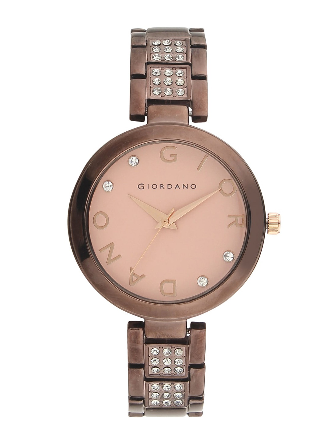 

GIORDANO Women Brown & Peach-Coloured Analogue Watch