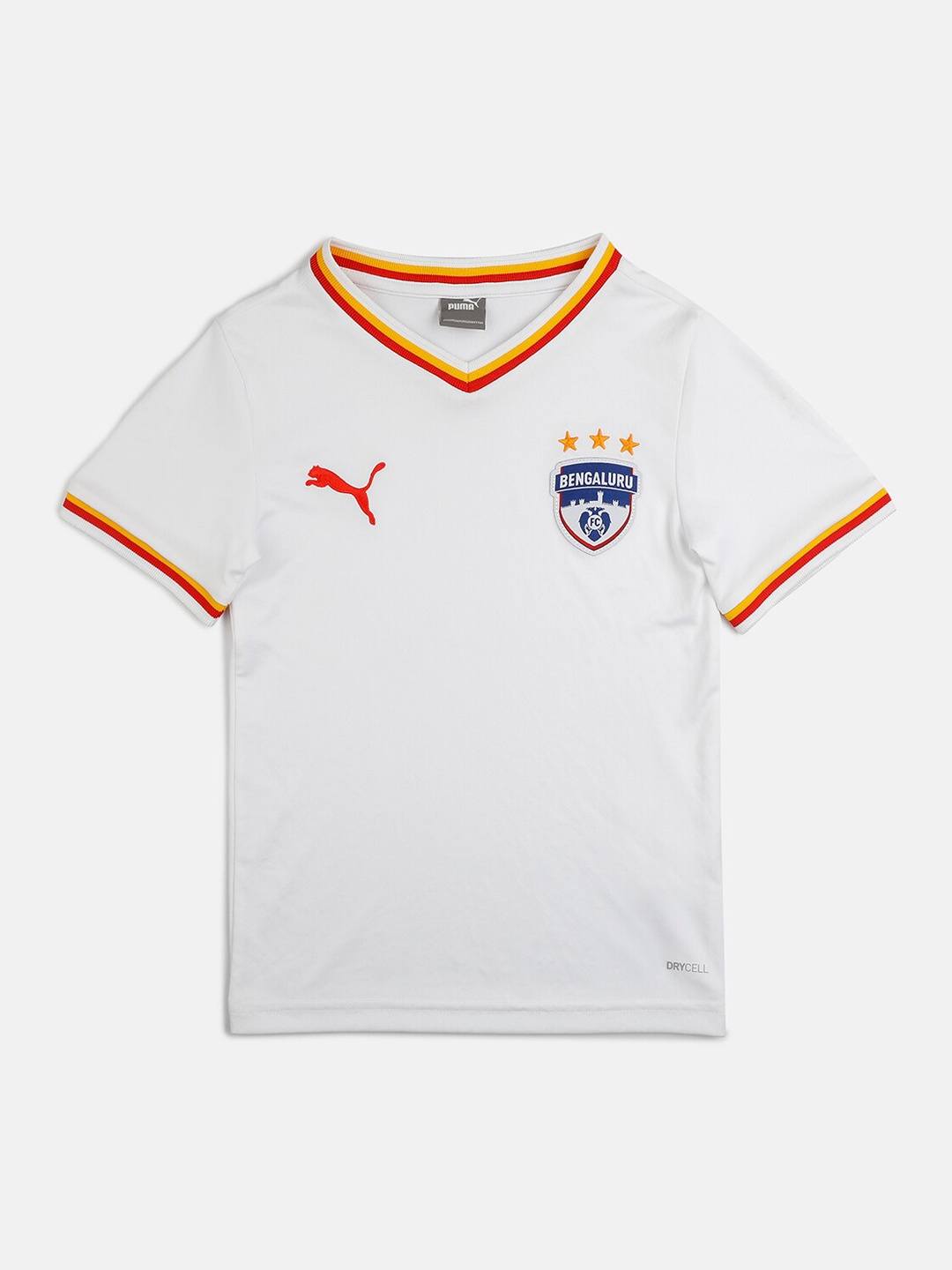 

Puma Boys White Solid V-Neck T-shirt
