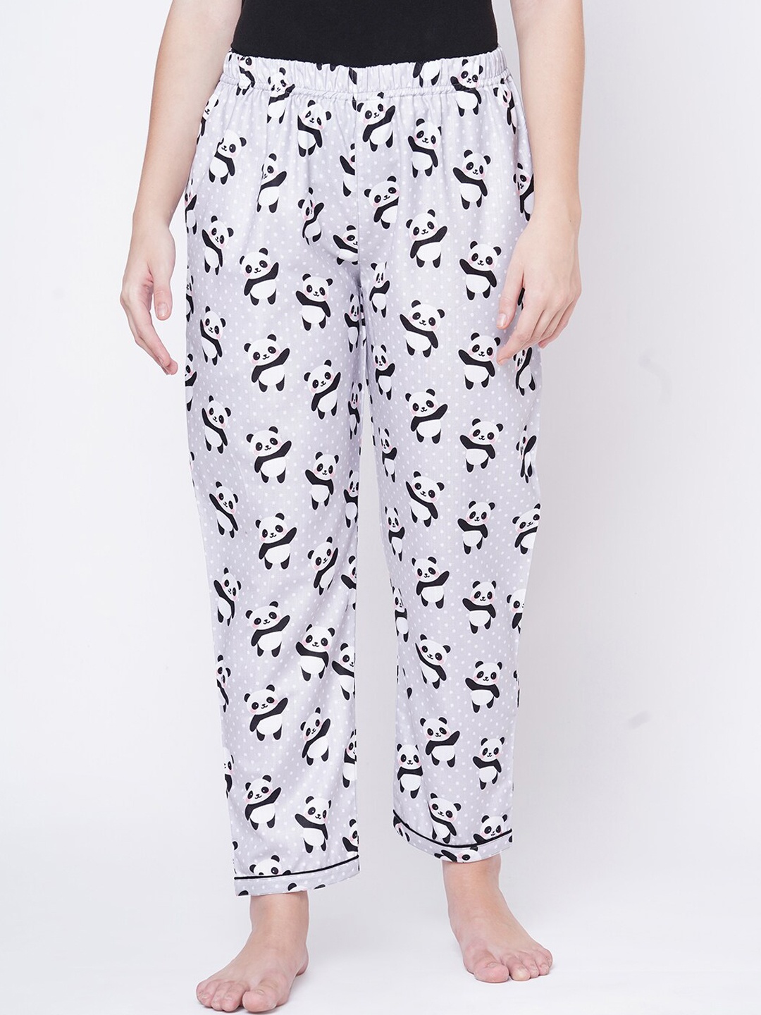 FashionRack Women Grey Printed Lounge Pants