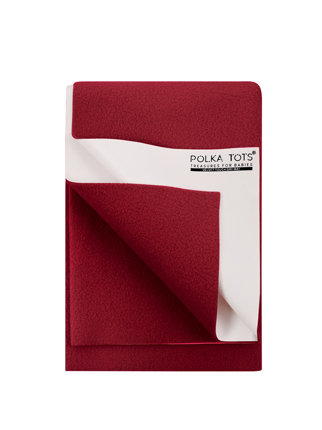 

Polka Tots Kids Maroon Solid Bed Protector Reusable Dry Sheet