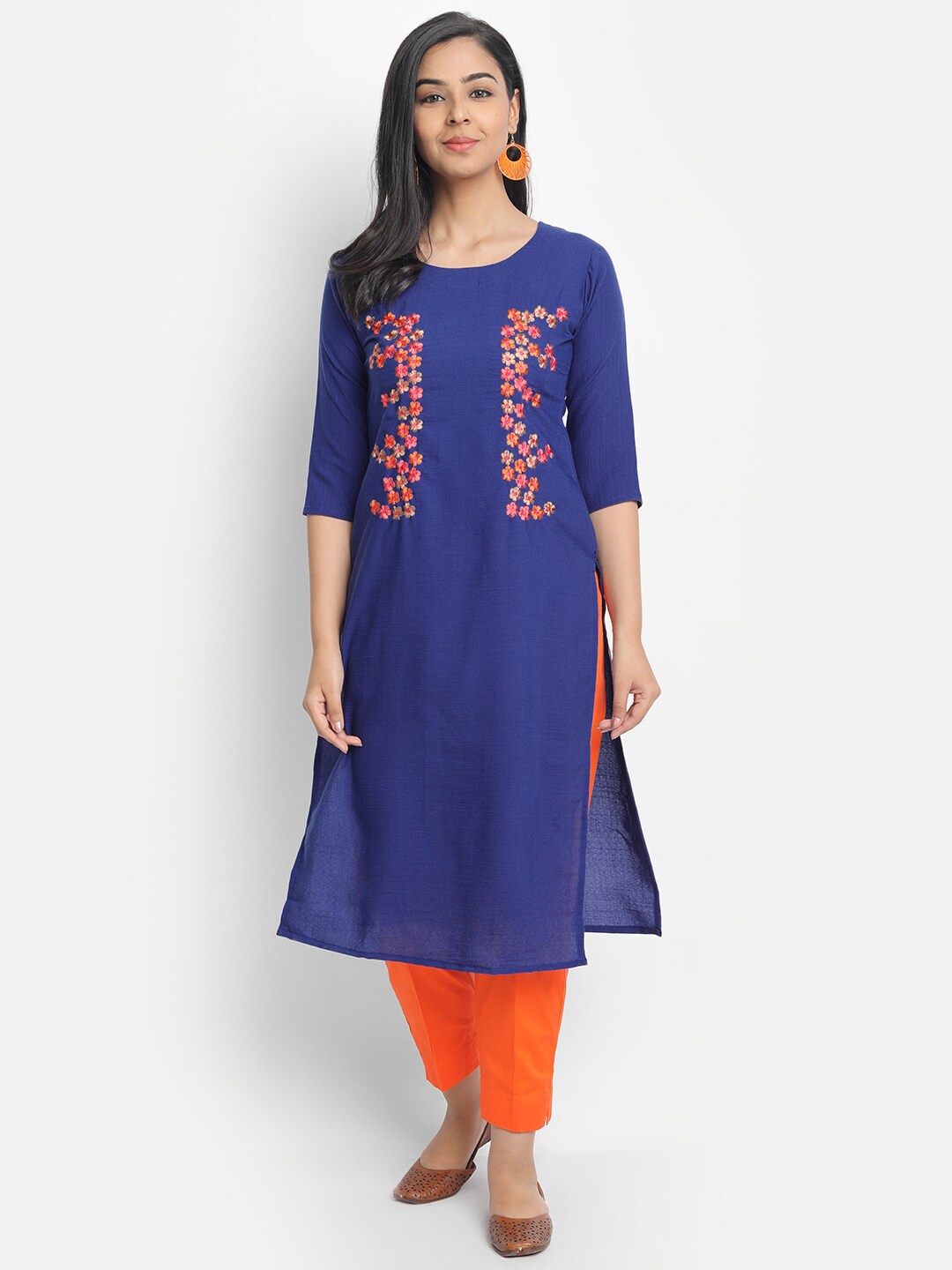 

7Threads Women Blue Solid A-Line Kurta