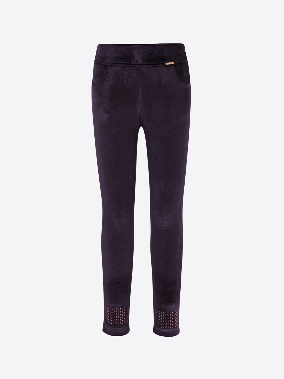 CUTECUMBER Girls Purple Solid Ankle-Length Leggings