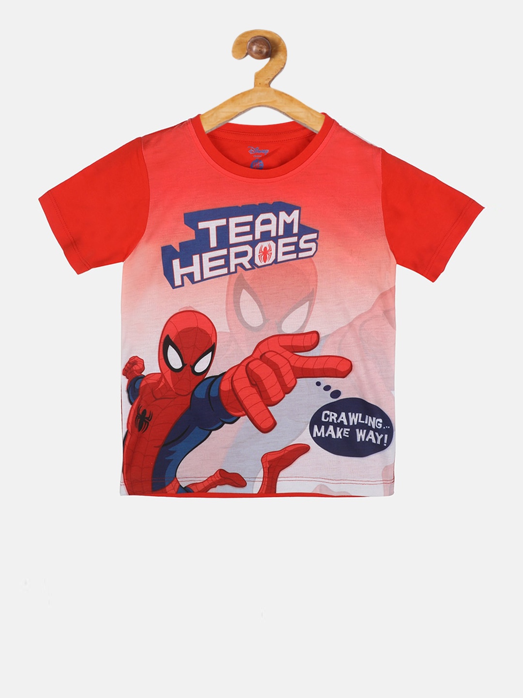 

YK Disney Boys Red Printed Round Neck T-shirt