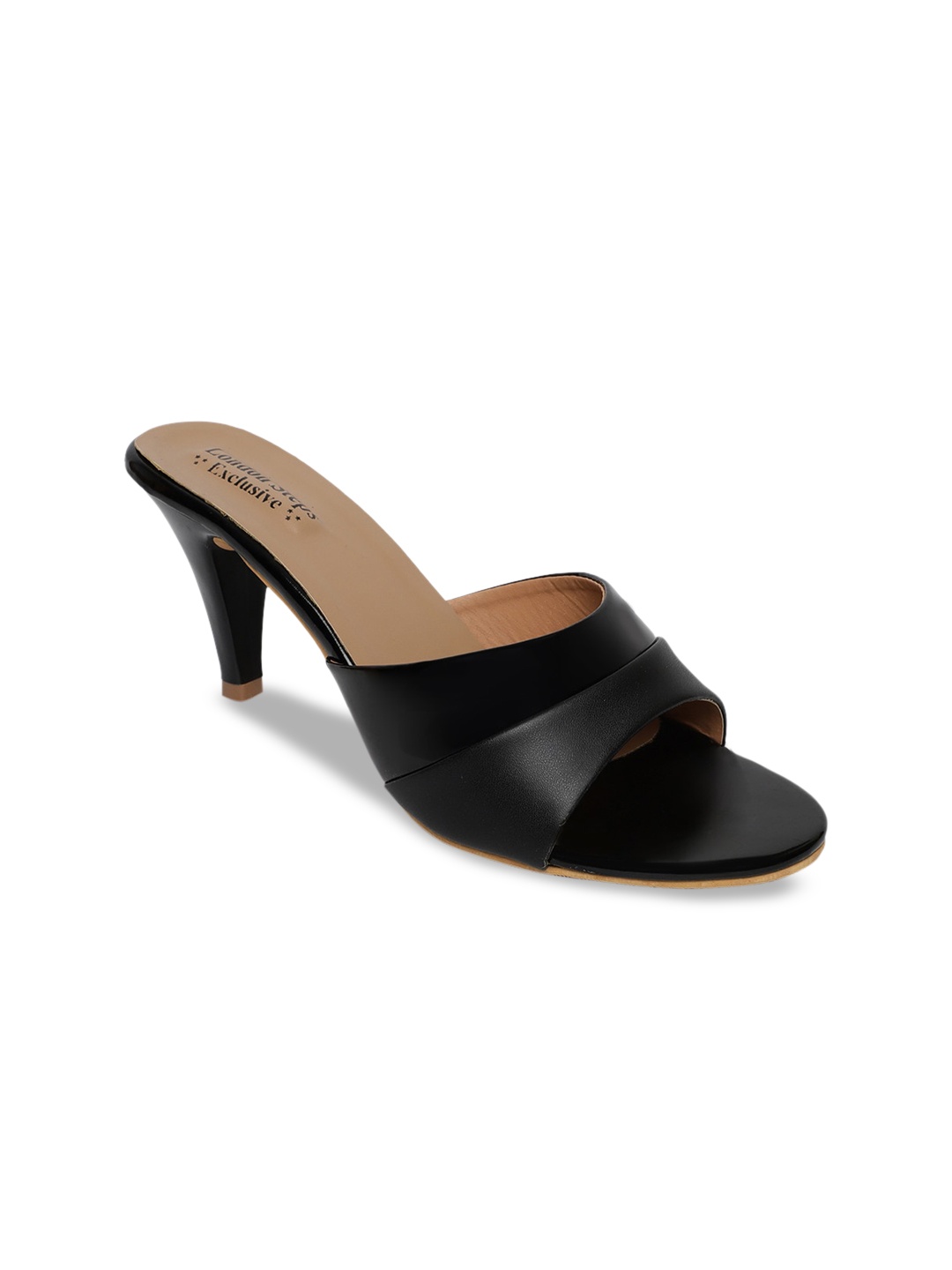 

LONDON STEPS Women Black Solid Kitten Heels