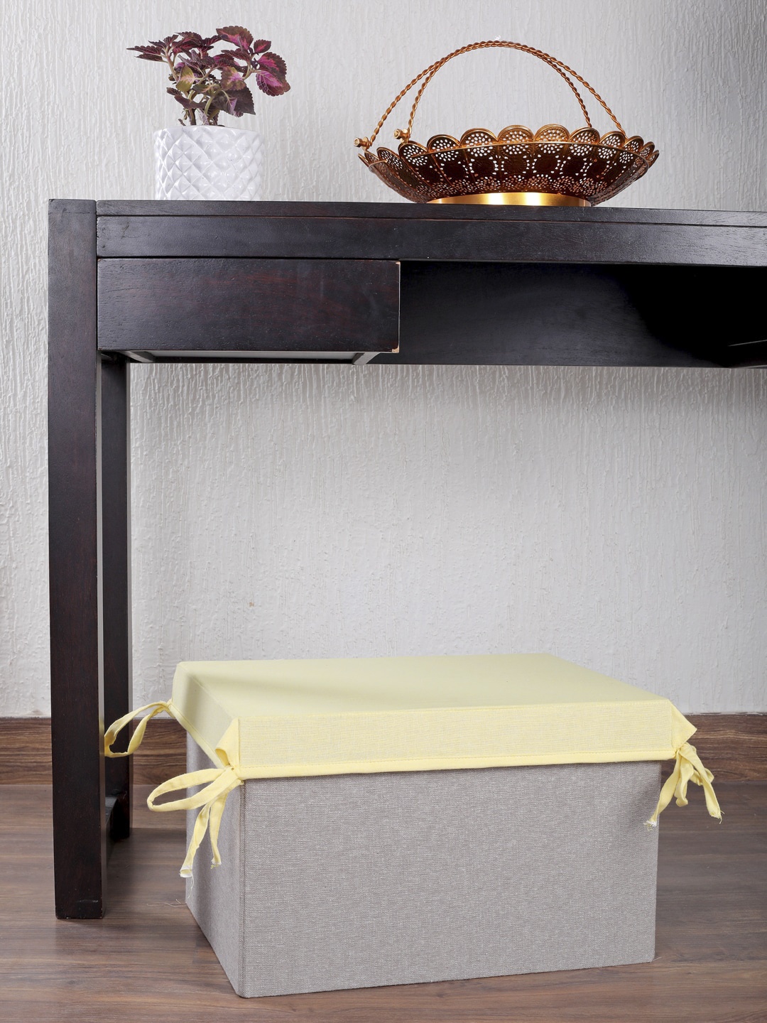 

My Gift Booth Yellow & Grey Solid Sustainable Storage Hamper