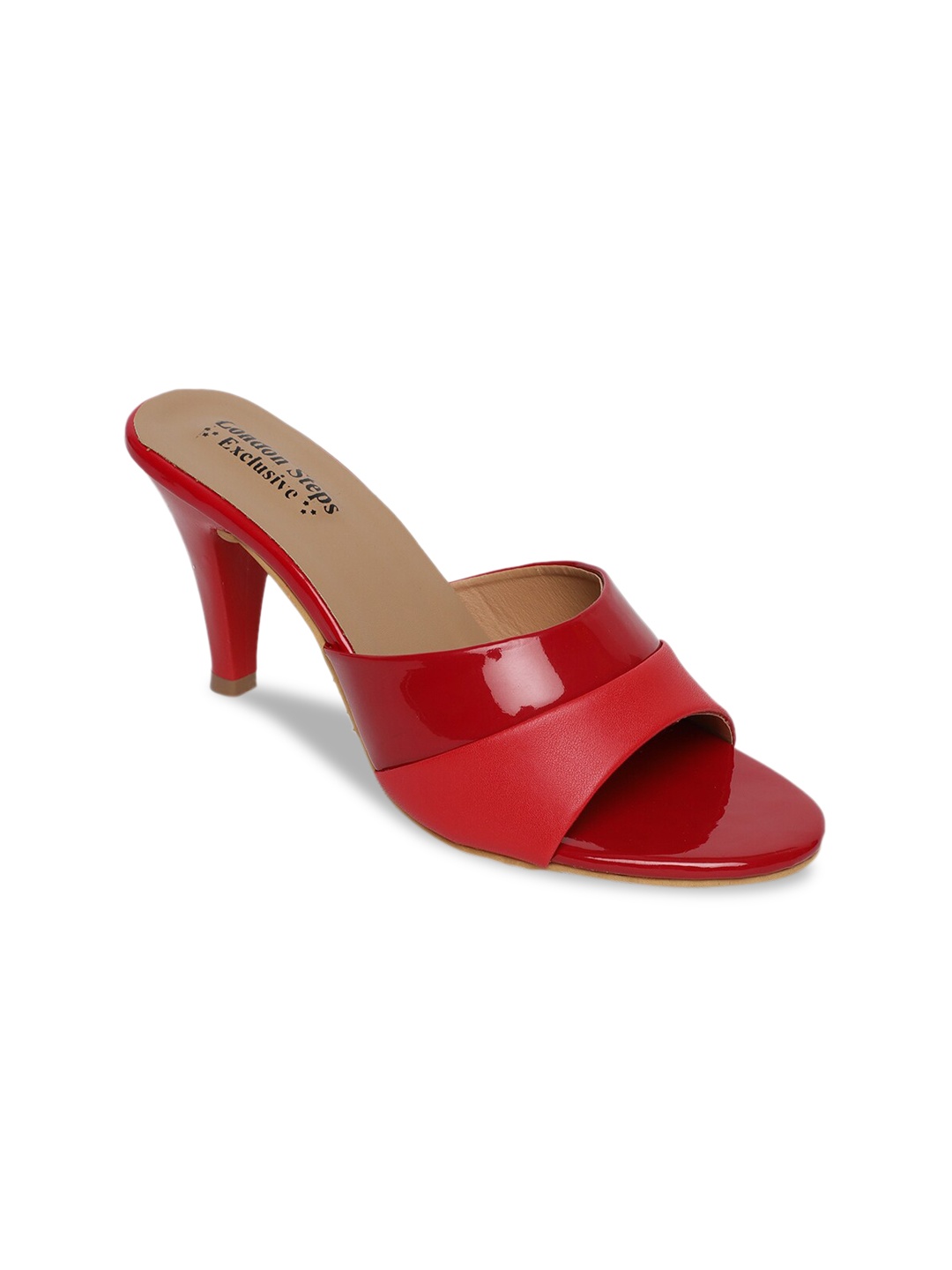 

LONDON STEPS Women Red Colourblocked Peep Toes
