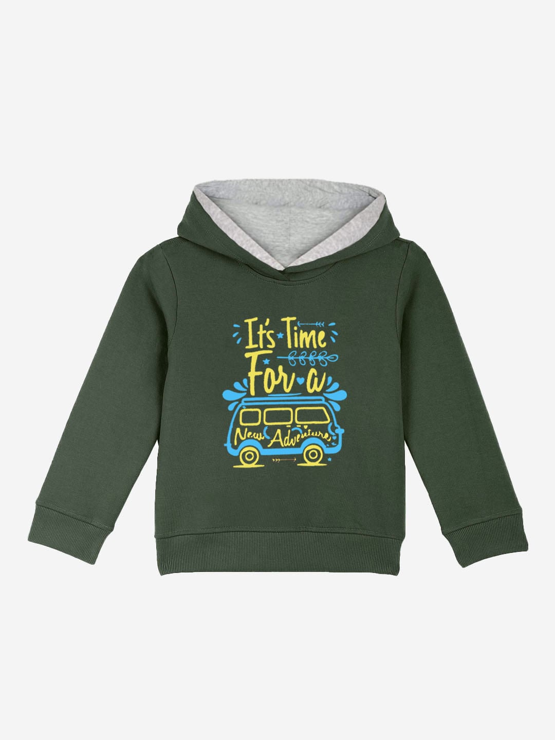 

Naughty Ninos Boys Green & Yellow Printed Hooded Sweatshirt