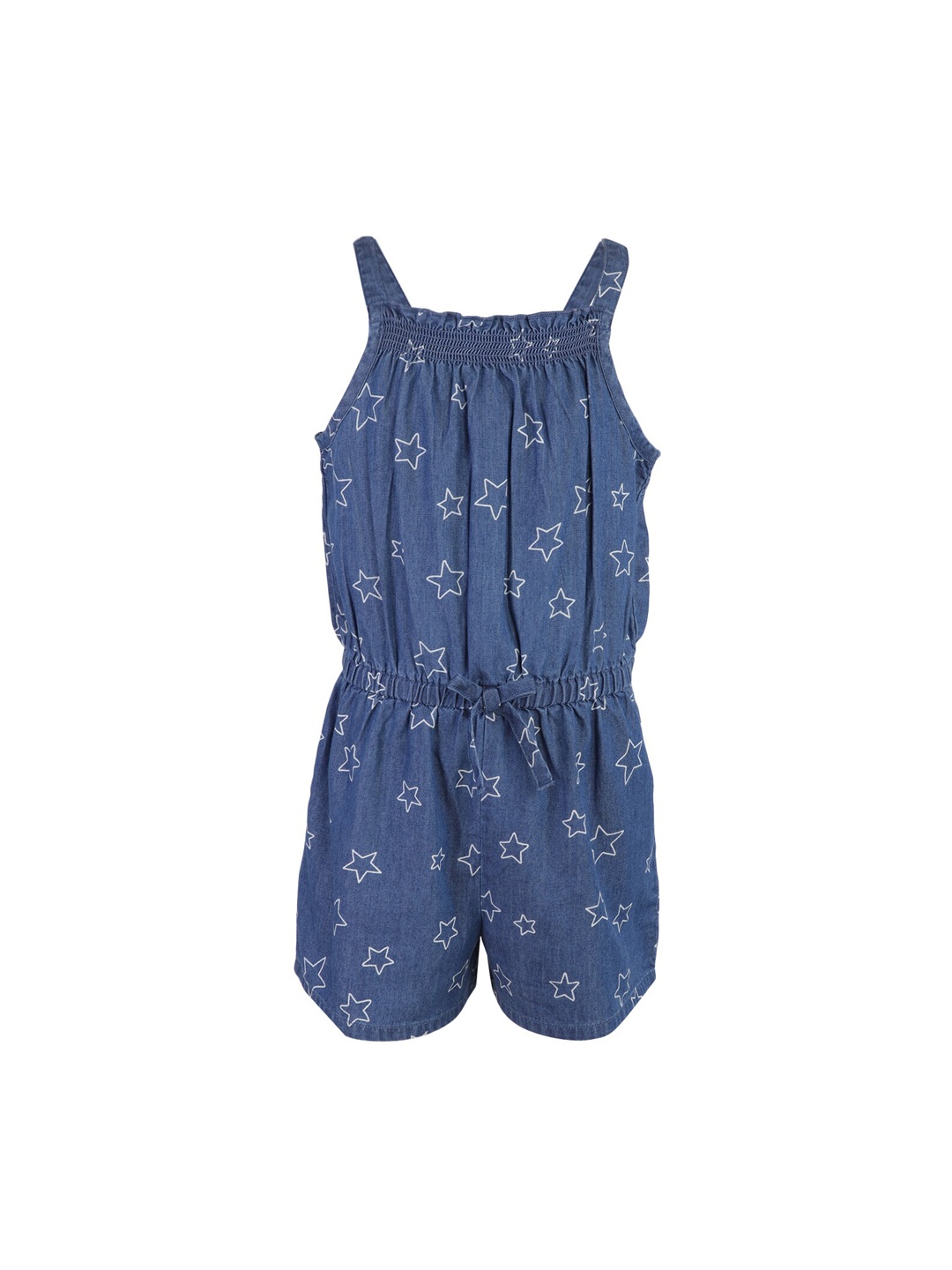 

A Little Fable Infant Girls Blue & White Printed Playsuit