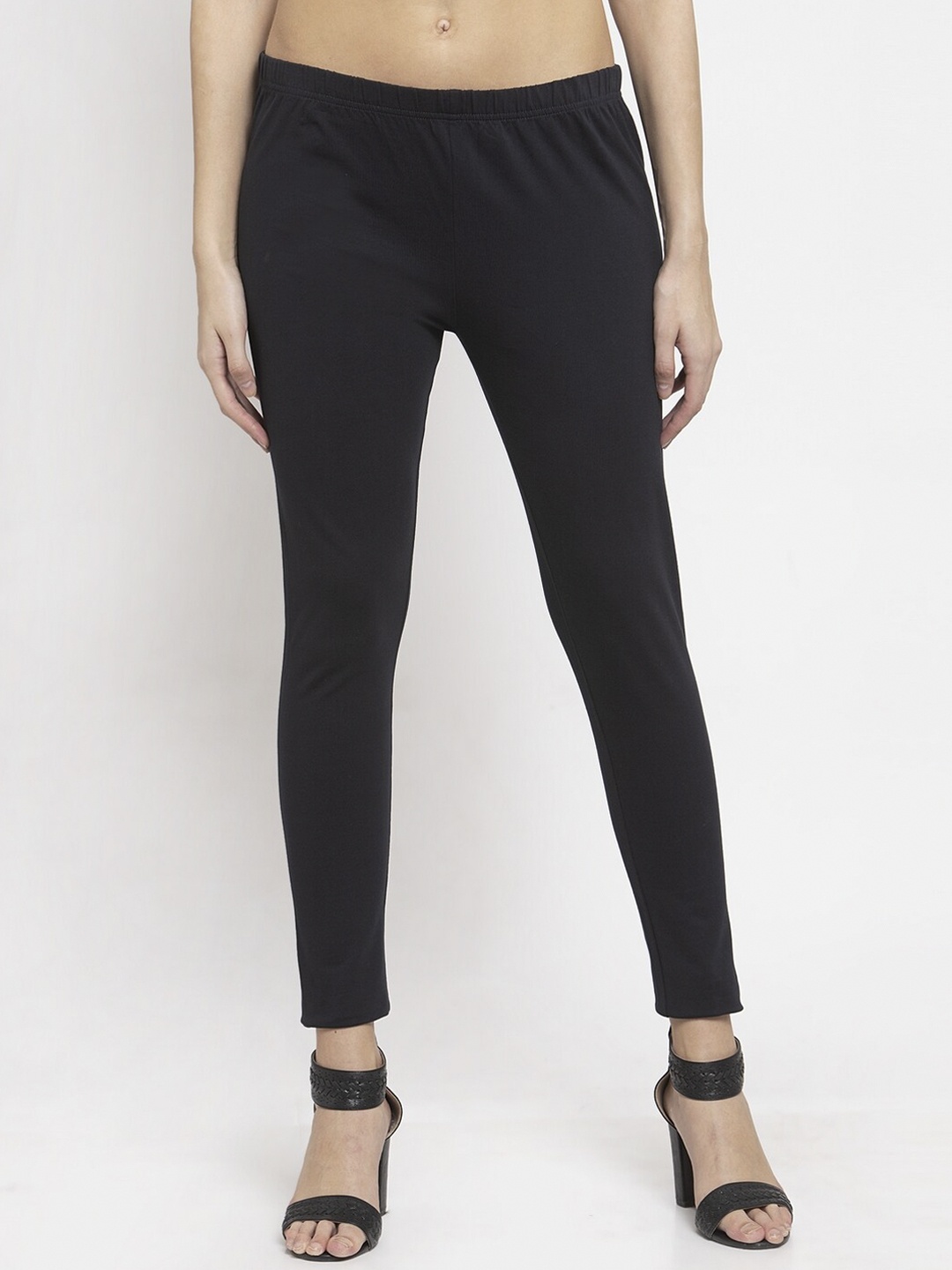 

DOOR74 Women Navy Blue Solid Ankle-Length Leggings