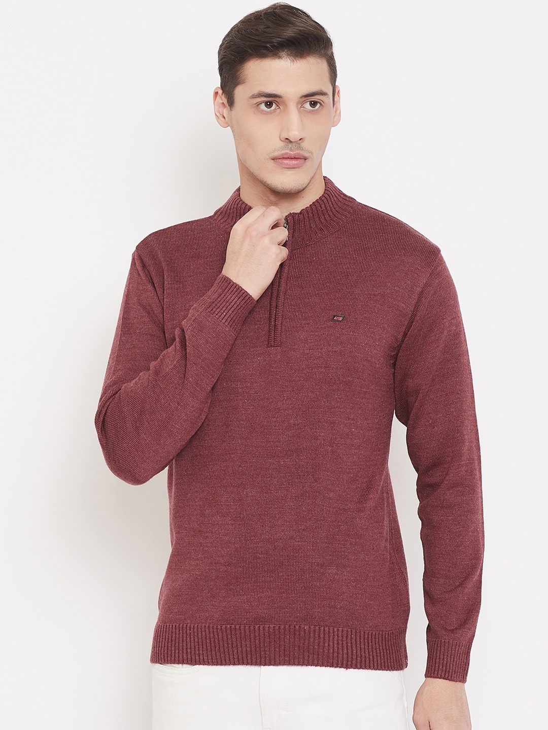 

NEVA Men Red Solid Pullover Sweater
