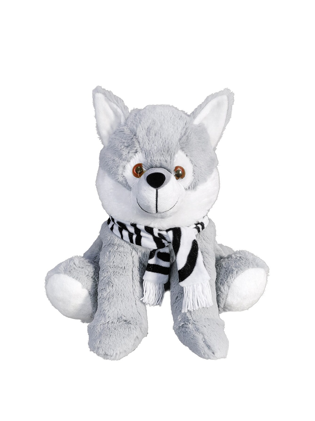 Ultra Kids Grey & White Cuddle Sitting Husky Dog Soft Plush Toy
