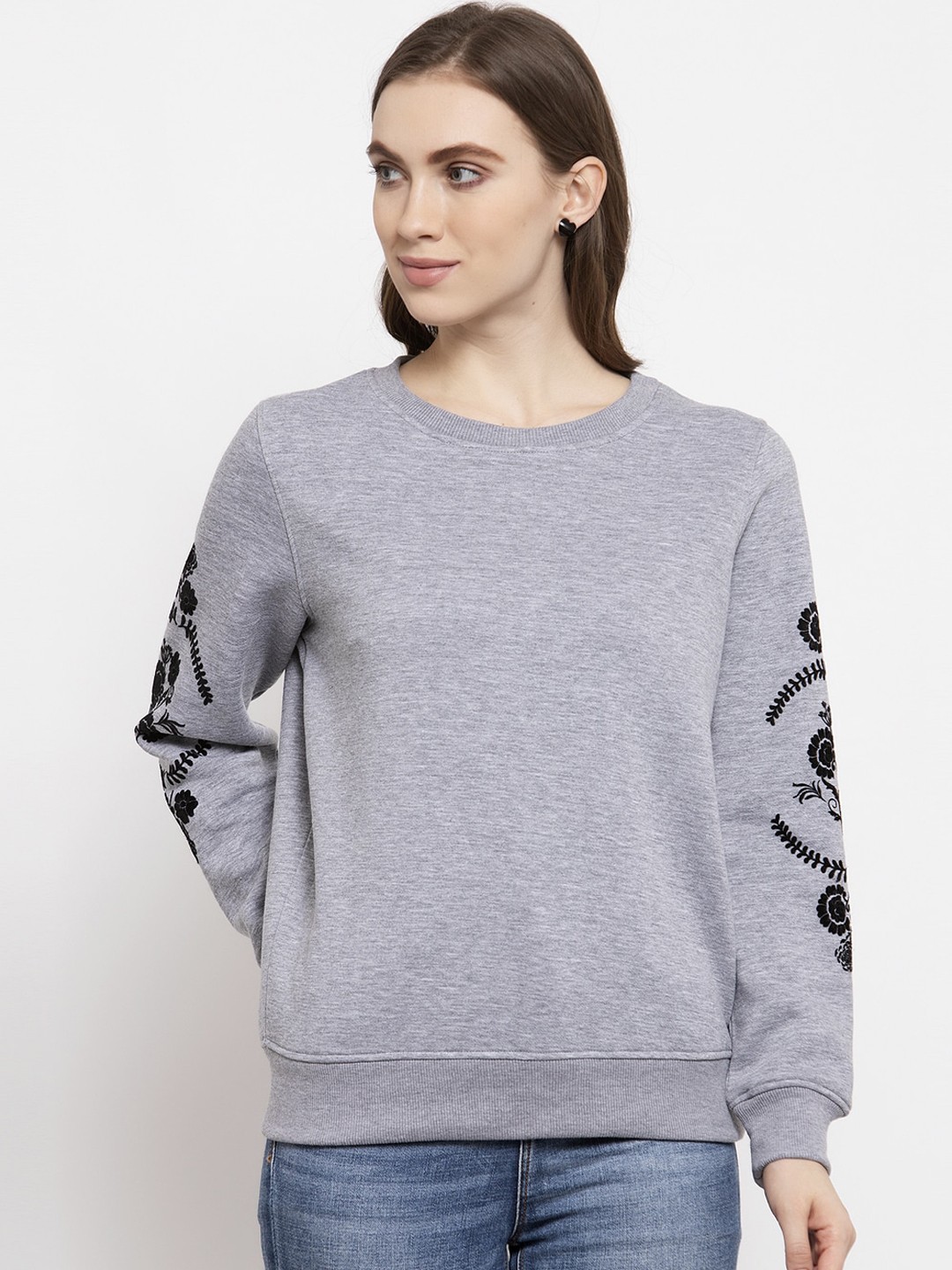 

Gipsy Women Grey Solid Sweatshirt