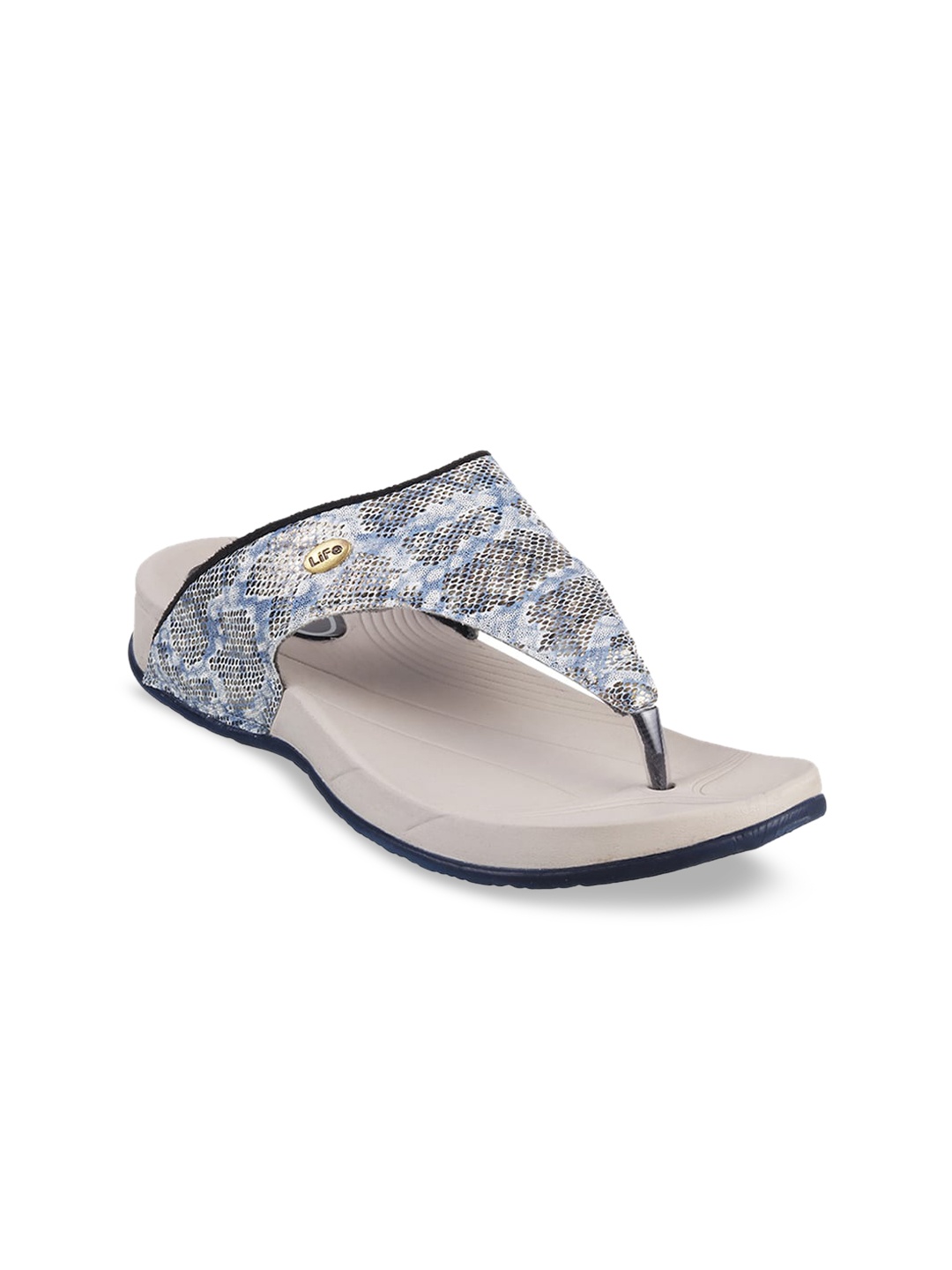 

WALKWAY by Metro Women Blue & Taupe Textured Comfort Heels