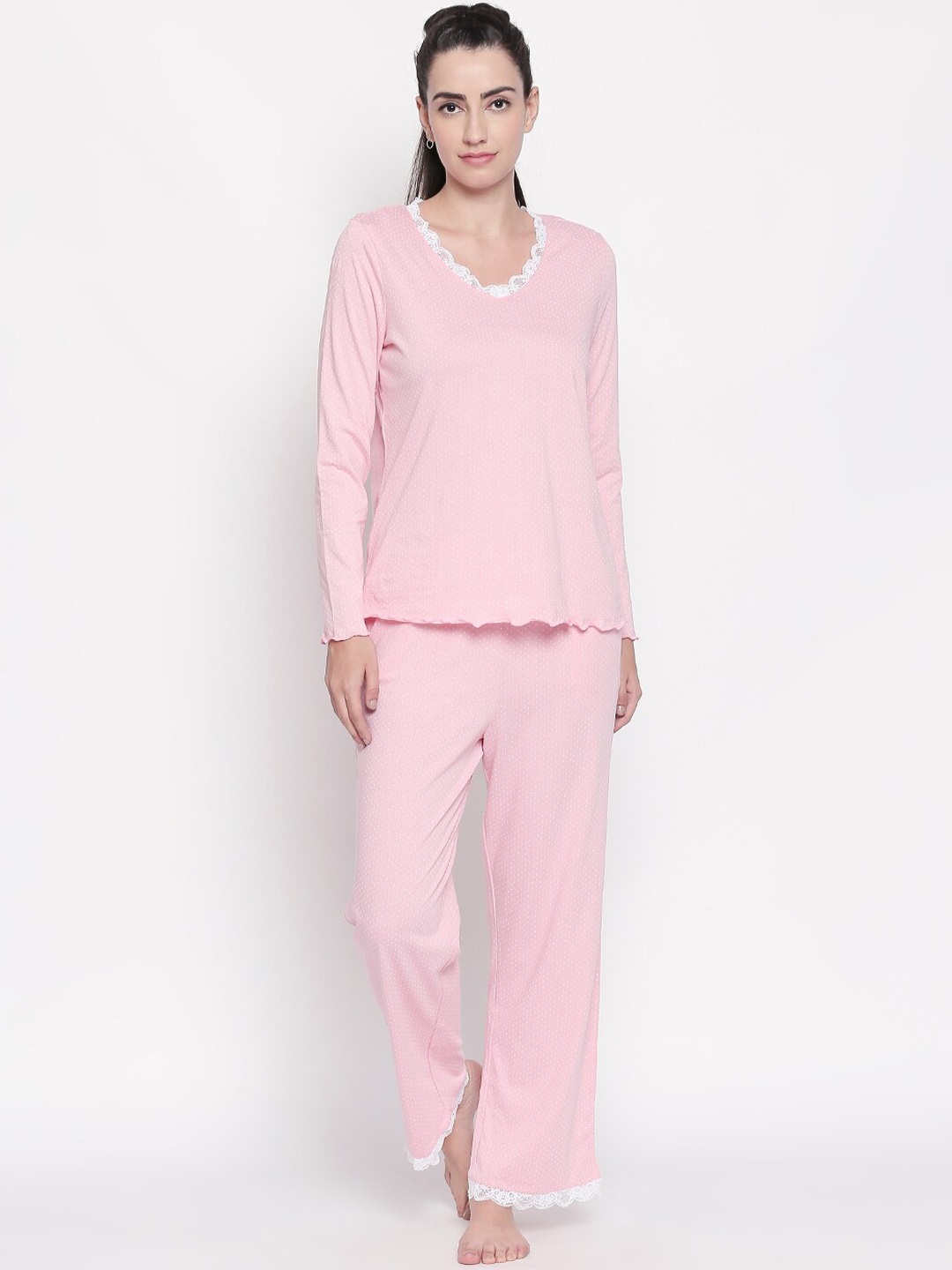 

Dreamz by Pantaloons Women Pink Solid Night suit