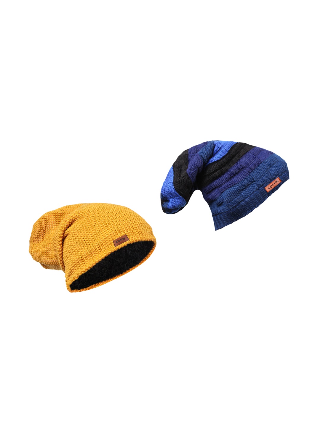 

Knotyy Unisex Pack Of 2 Beanie, Yellow