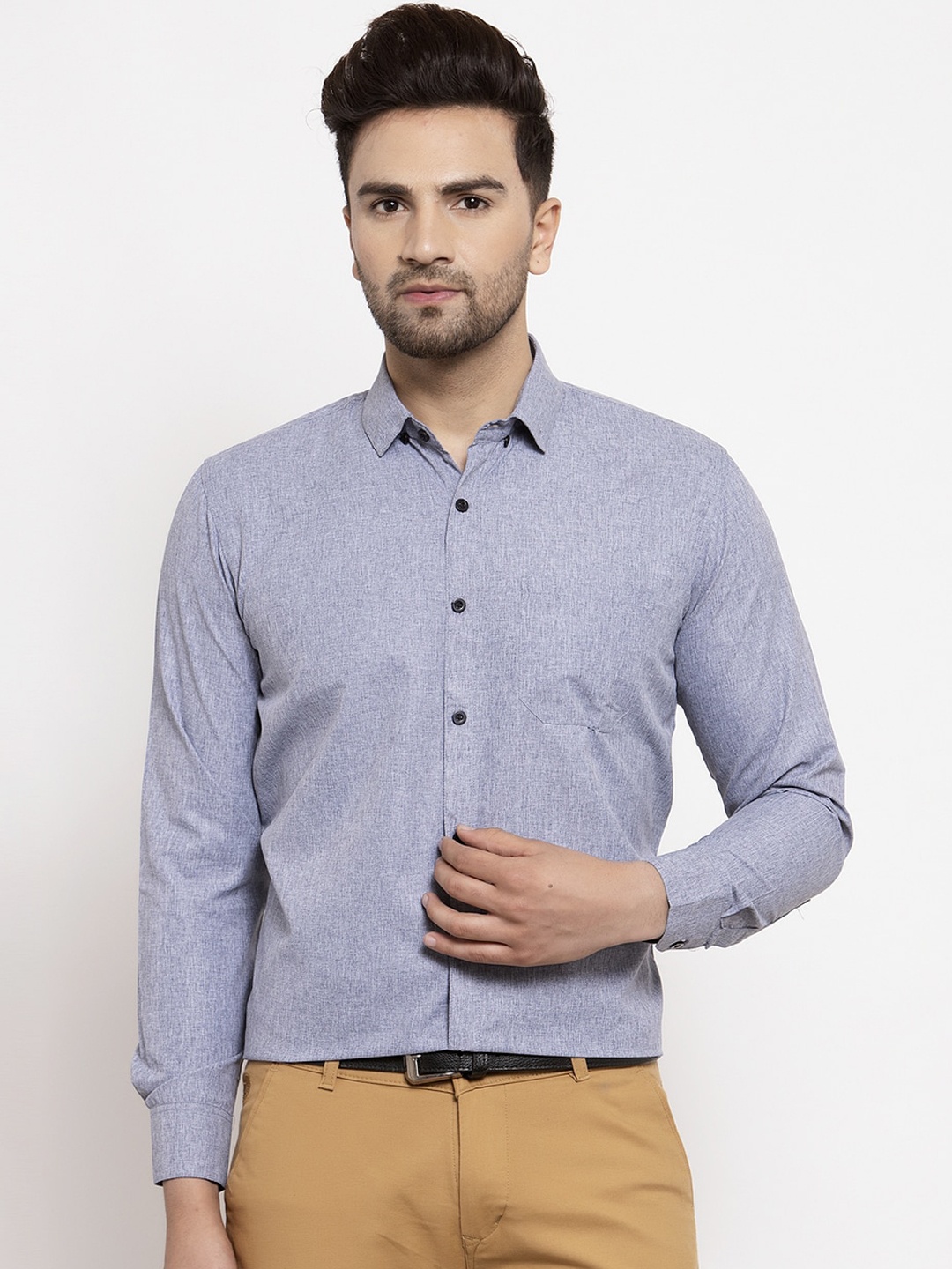 

JAINISH Men Blue Regular Fit Self Design Casual Shirt