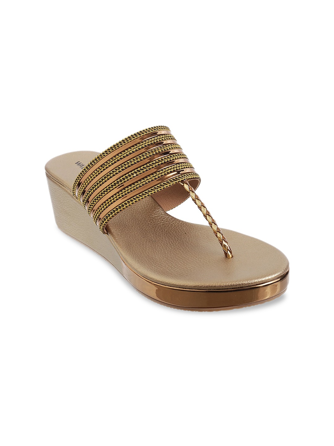 

WALKWAY by Metro Women Gold-Toned Embellished Sandals