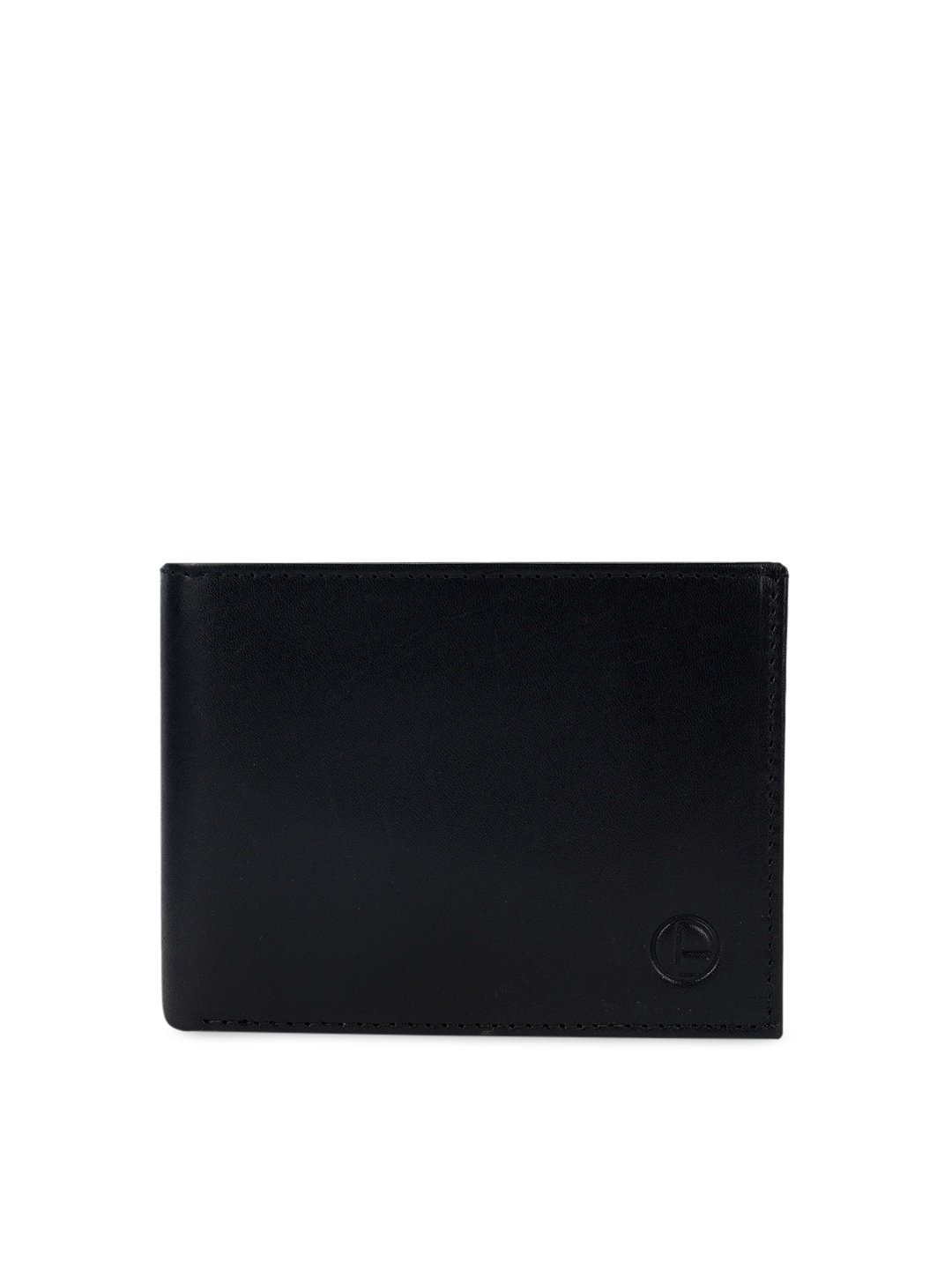 

PURE LUXURIES LONDON Men Black Solid Leather Three Fold Wallet