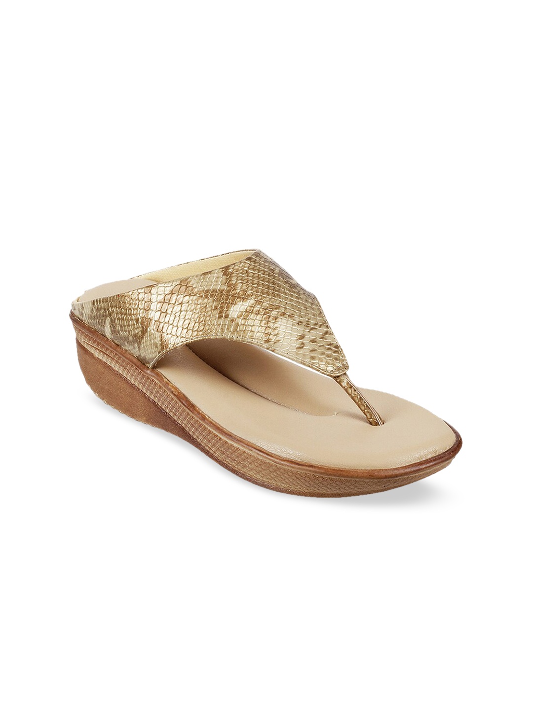 

WALKWAY by Metro Women Gold-Toned Embellished Wedges