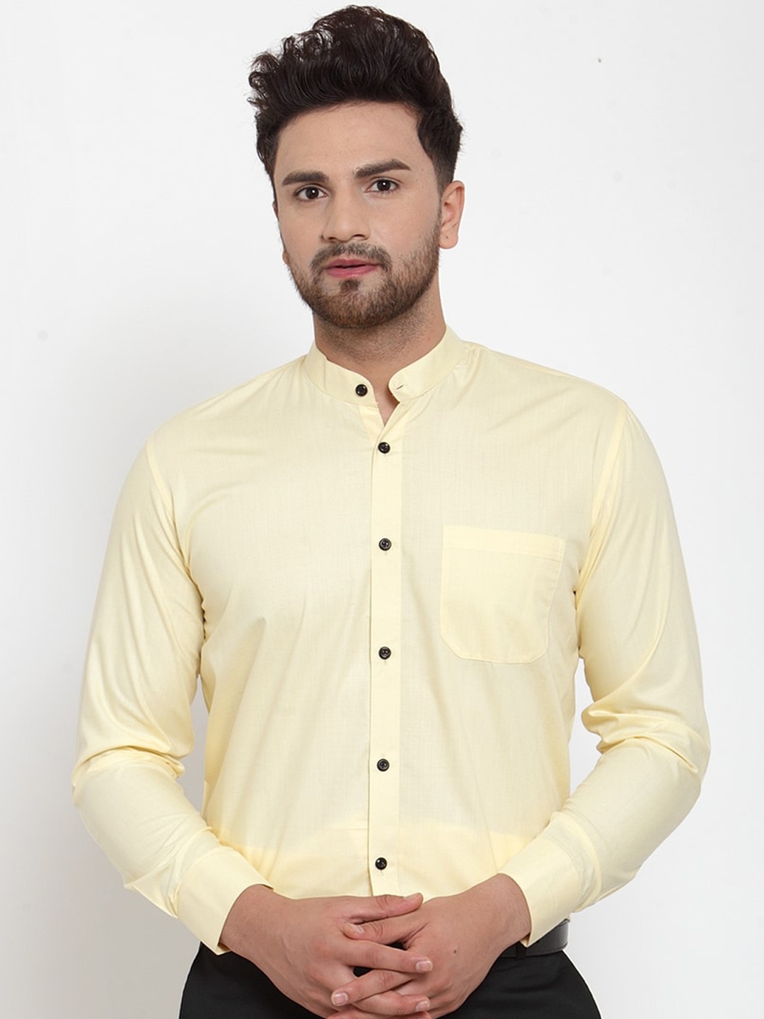

JAINISH Men Yellow Regular Fit Solid Formal Shirt