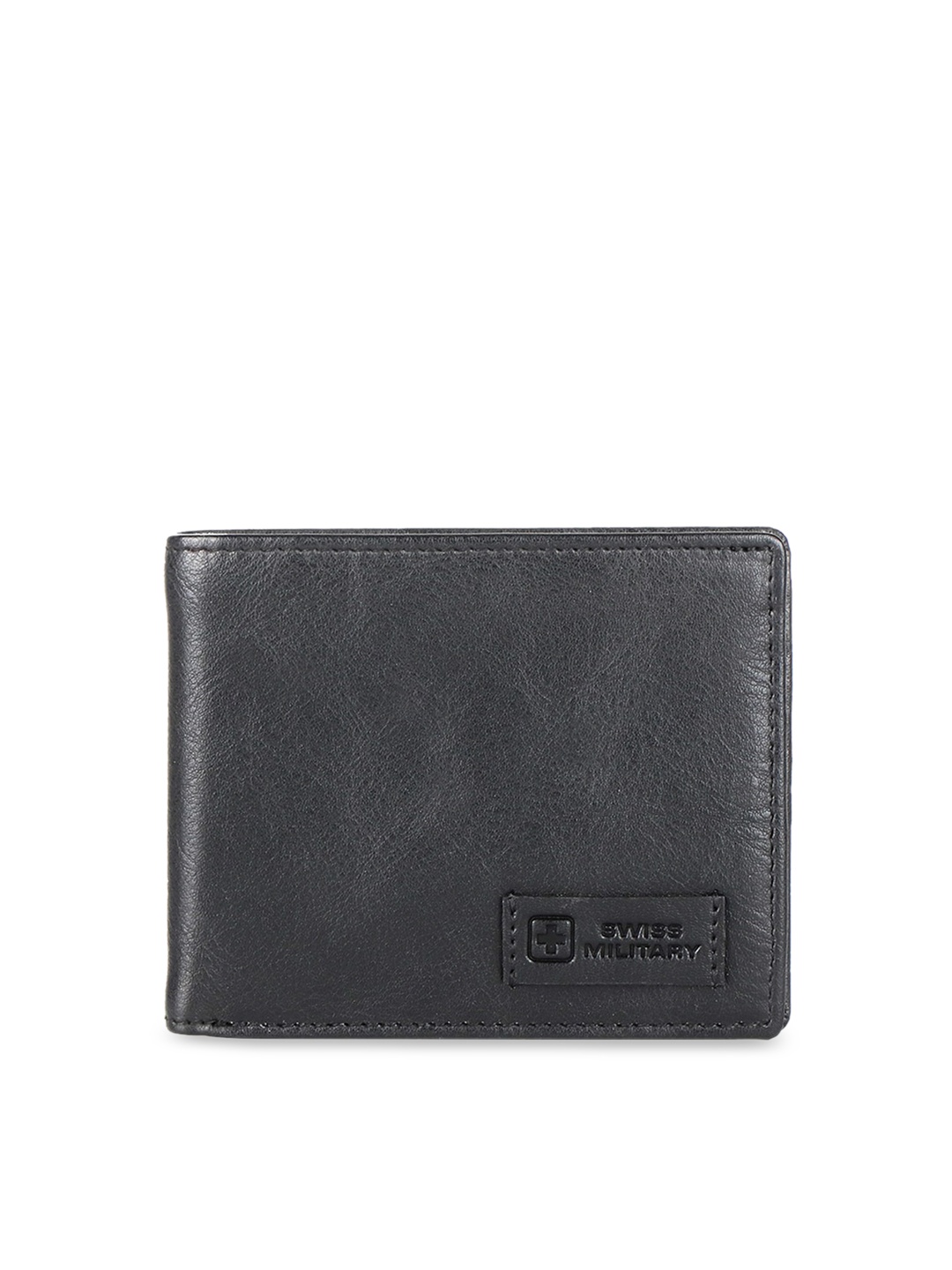 

SWISS MILITARY Men Black Solid Genuine Leather Two Fold Wallet