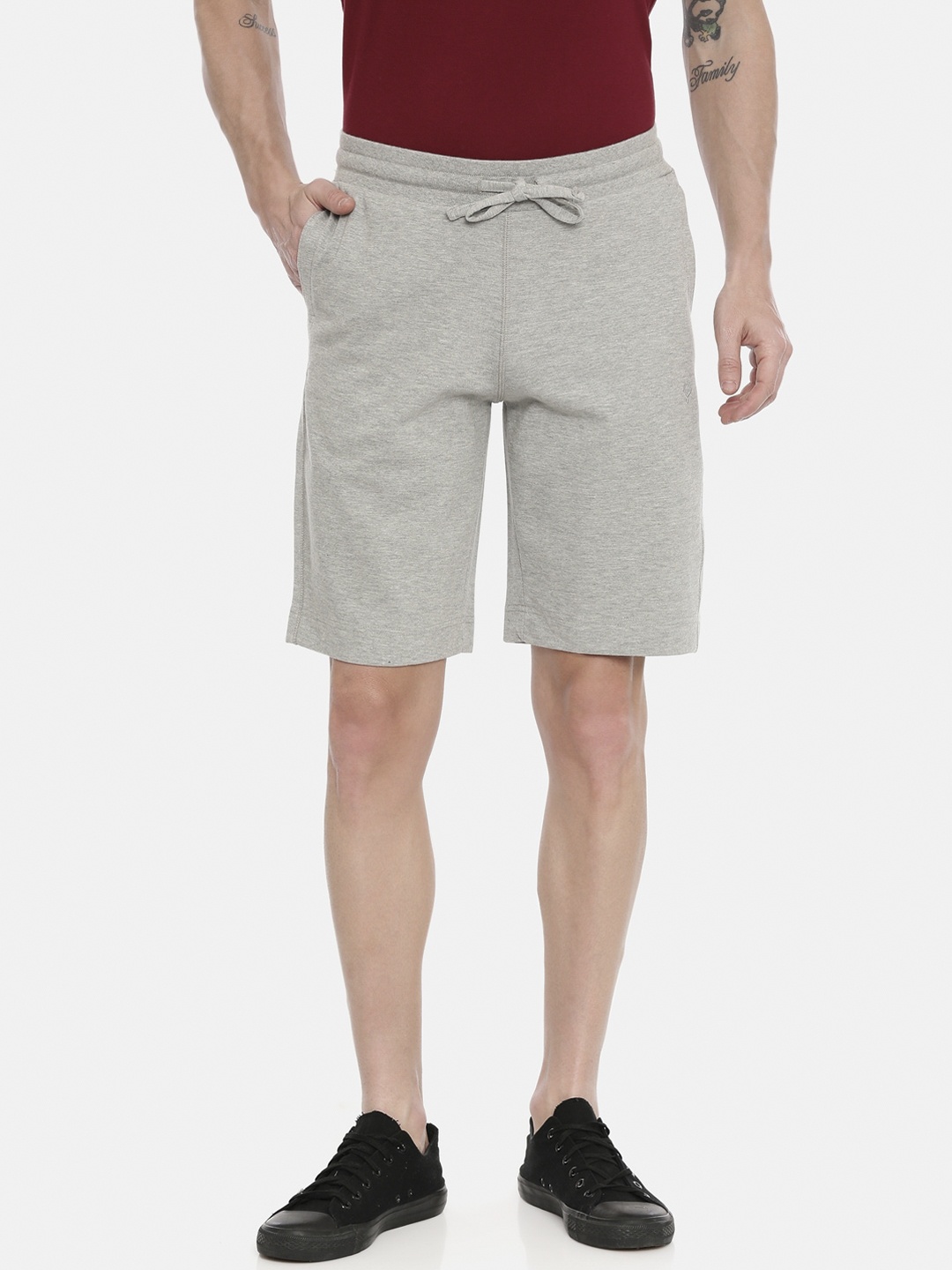 

Classic Polo Men Grey Melange Solid Regular Fit Regular Shorts