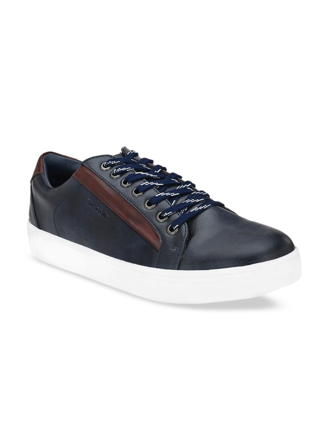 

Provogue Men Navy Blue & Brown Colourblocked Sneakers