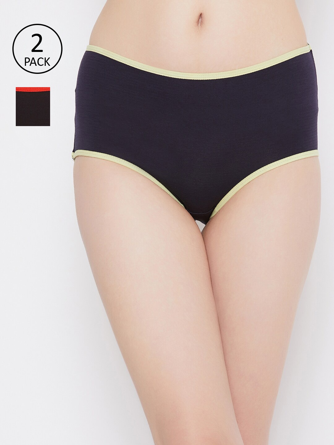 

Clovia Women Pack of 2 Solid Hipster Briefs COMPNC918, Blue