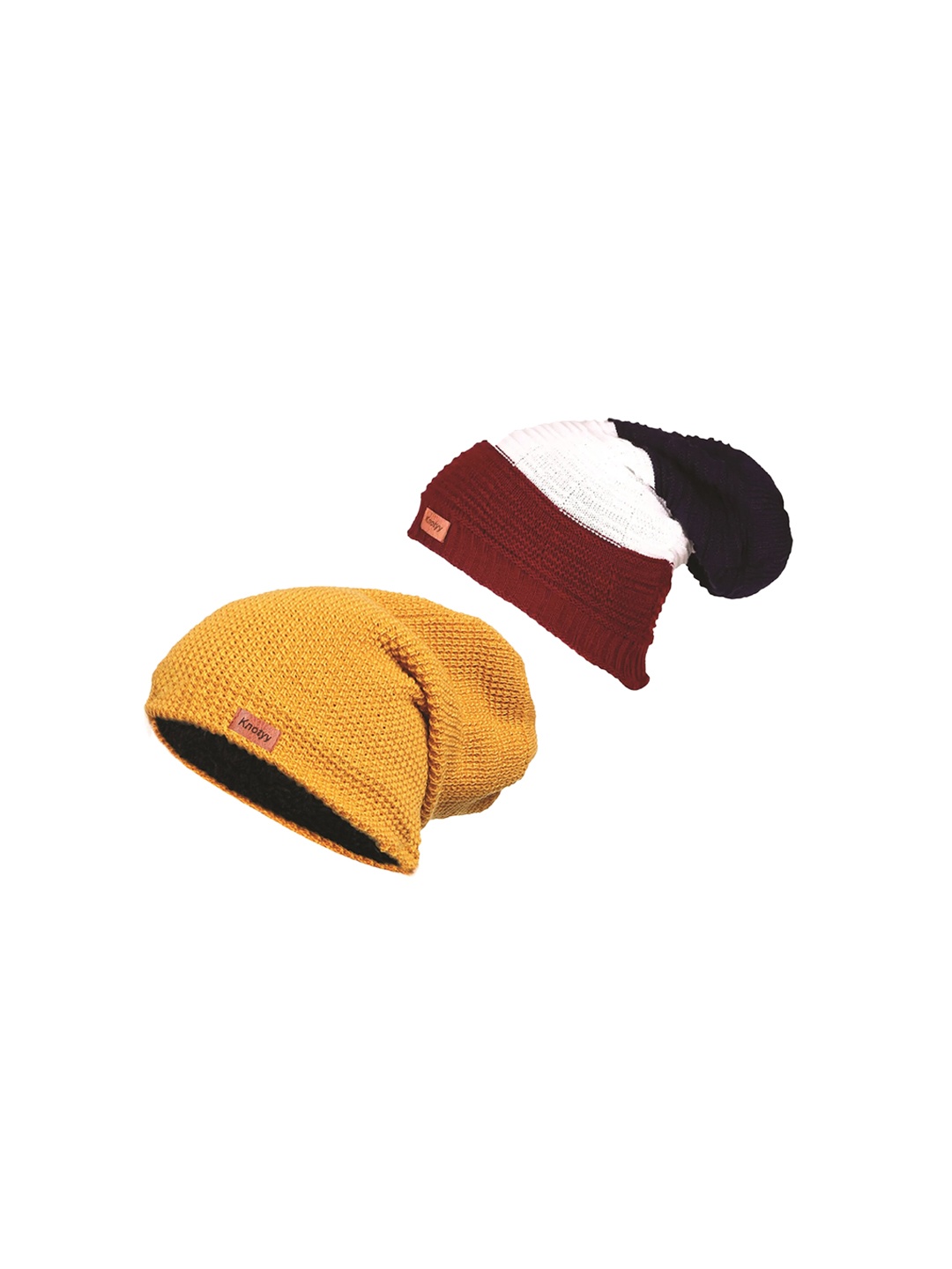 

Knotyy Pack of 2 Knitted Beanie, Maroon
