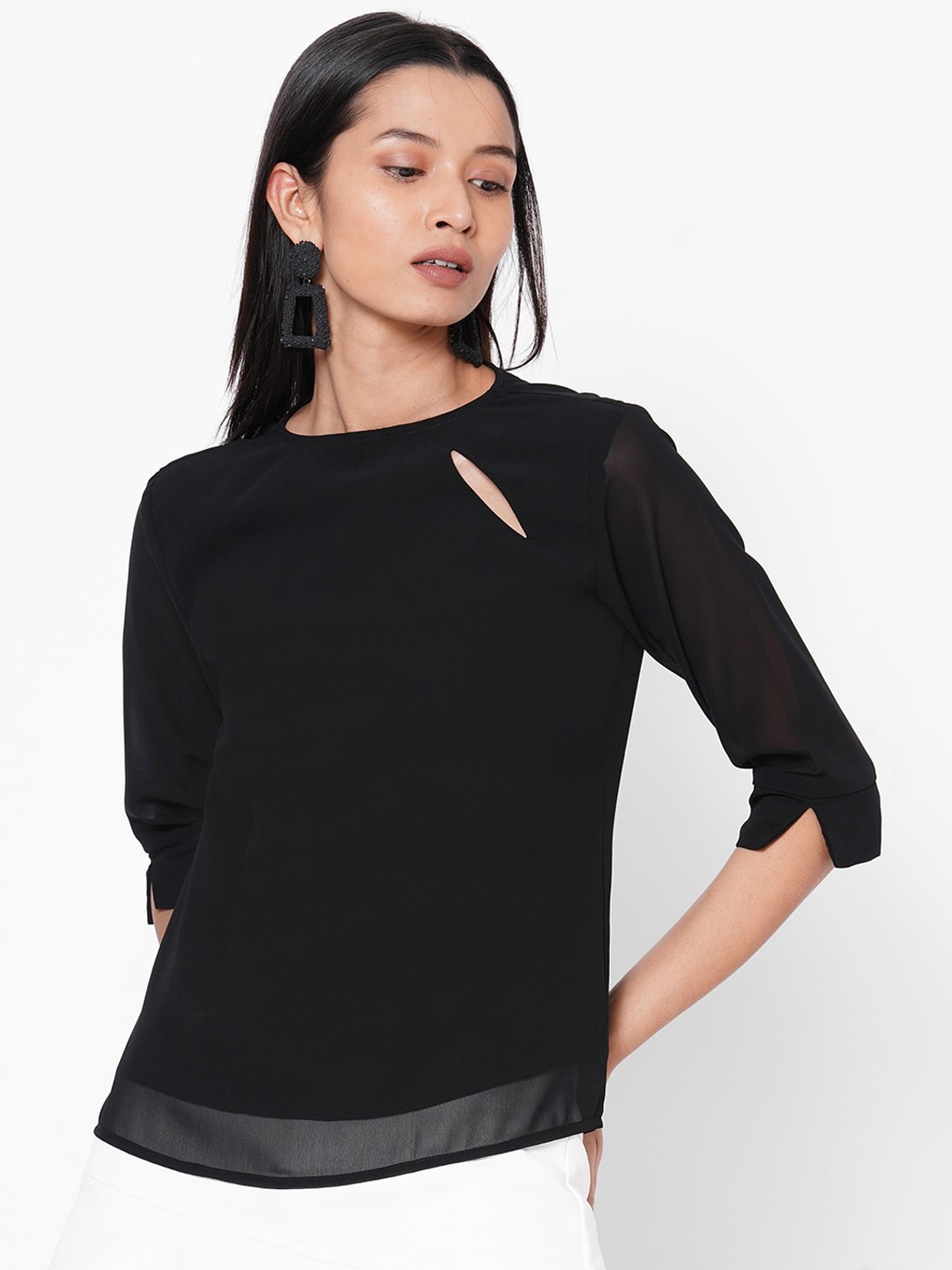 

MISH Women Black Solid Top