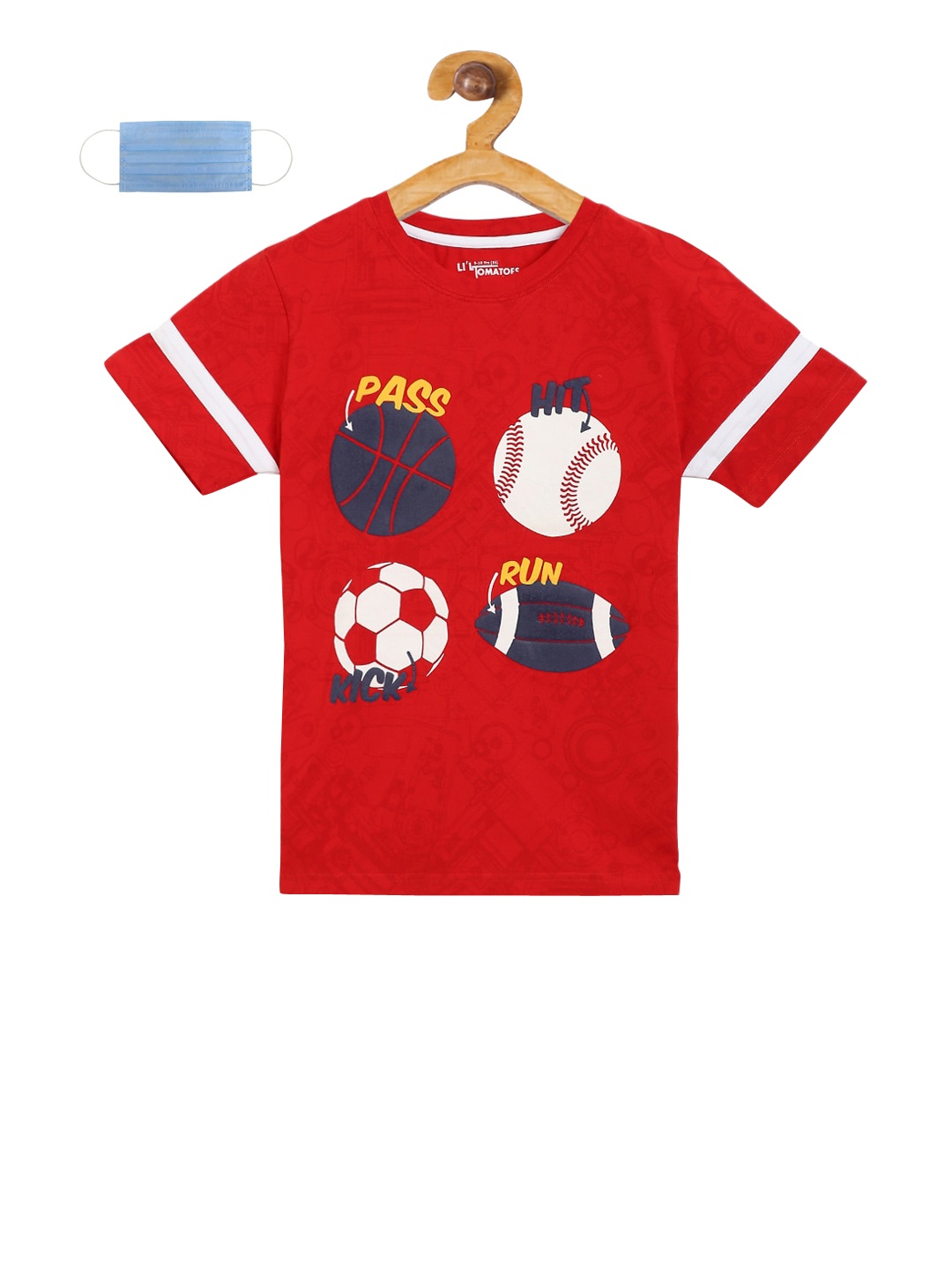 

Lil Tomatoes Boys Red Printed Round Neck T-shirt