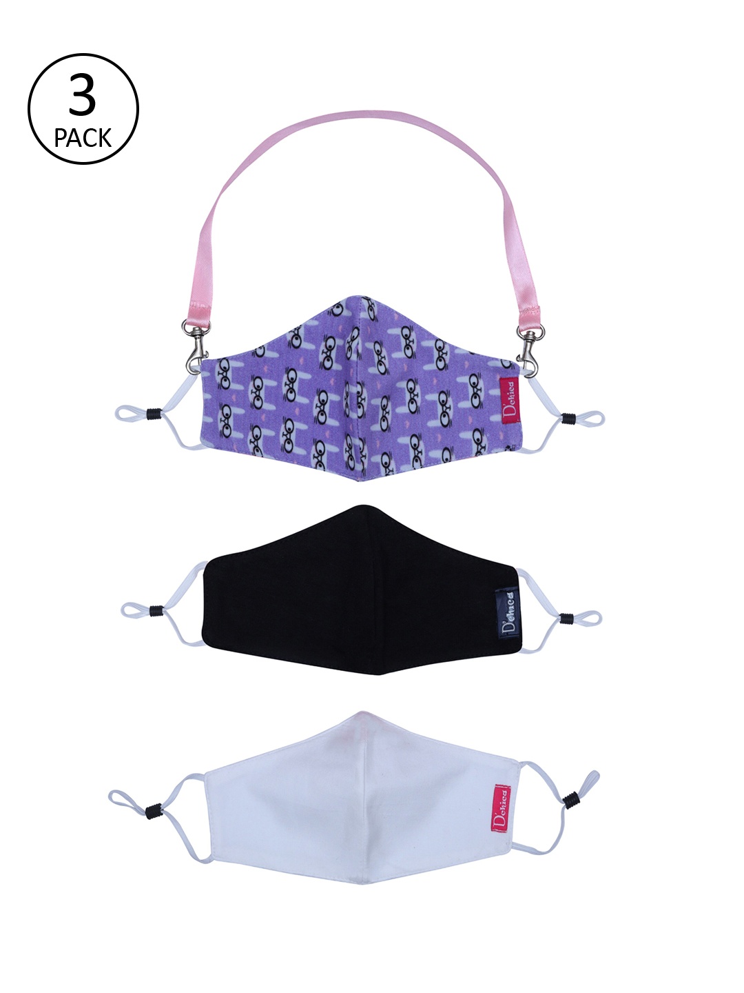 

DChica Girls Pack of 3 Assorted 2-Ply Reusable Protective Outdoor Masks