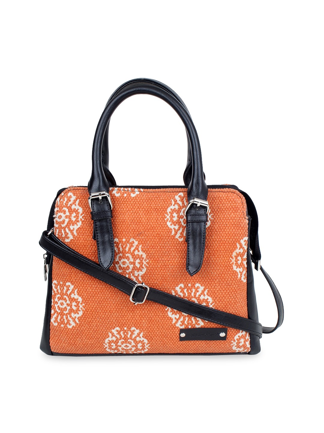 

Spice Art Orange Printed Handheld Bag