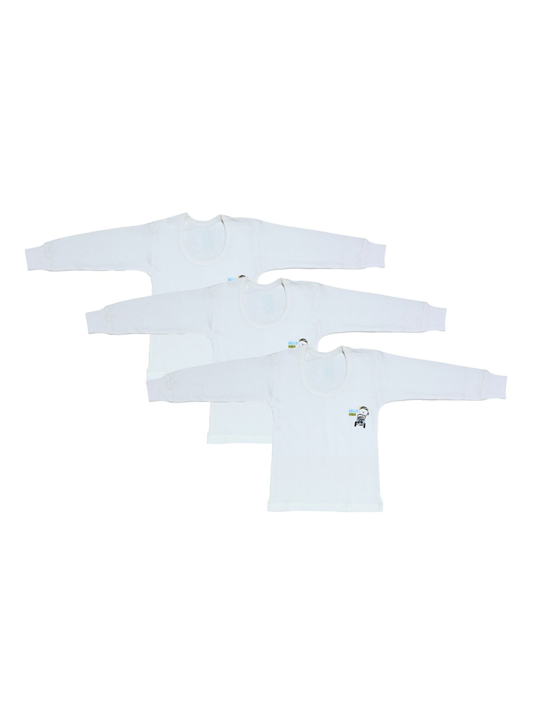 

YK Kids Pack Of 3 Off-White Solid Thermal Top