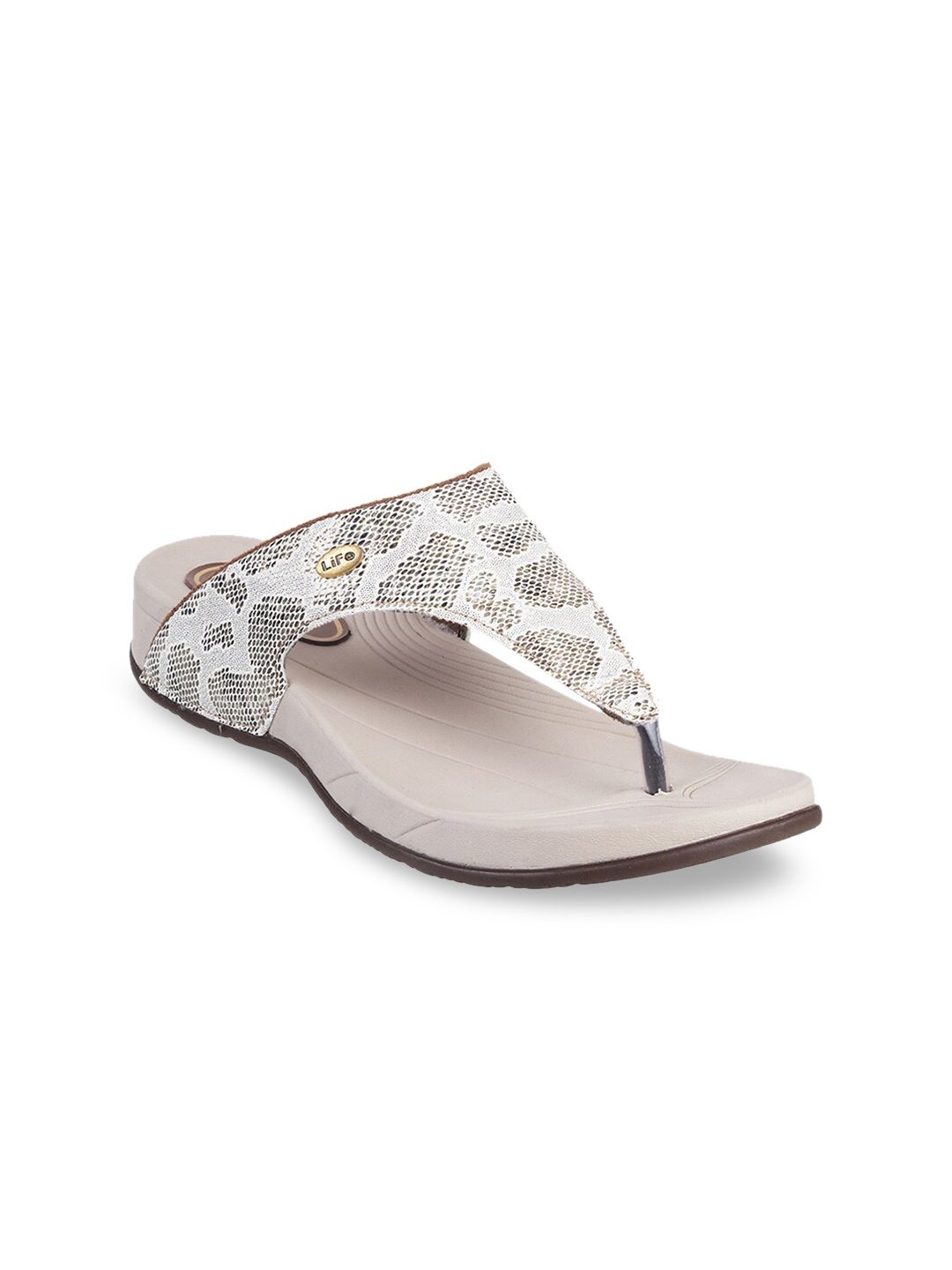 

WALKWAY by Metro Women Beige Printed Comfort Heels