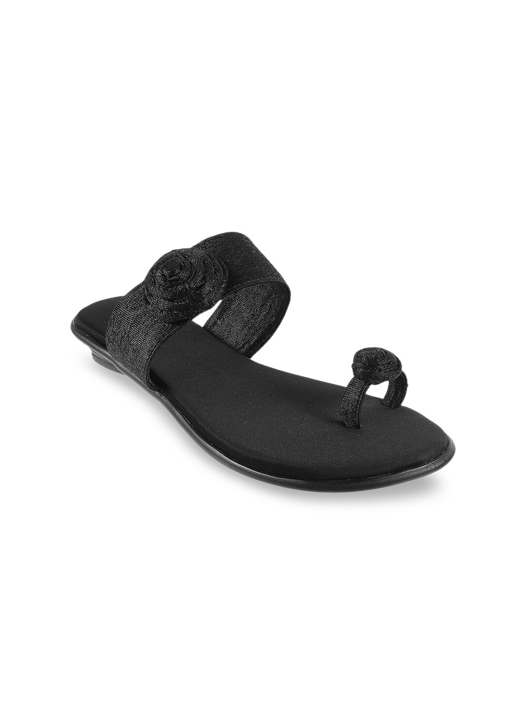 

WALKWAY by Metro Women Black Solid Open Toe Flats