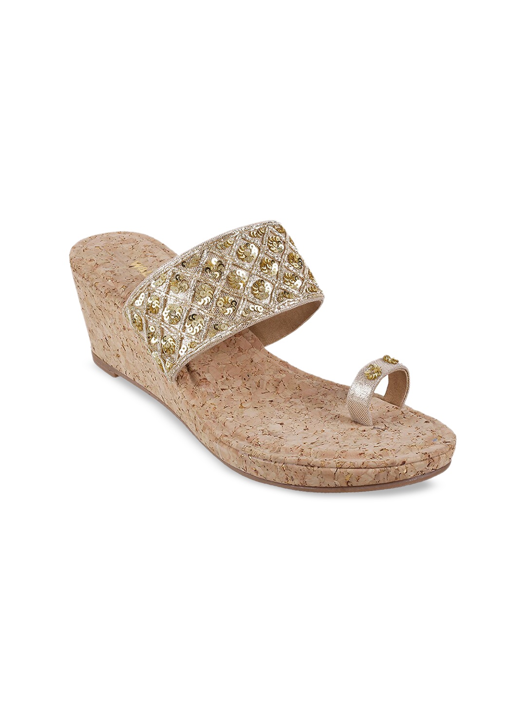 

WALKWAY by Metro Women Gold-Toned Embellished Sandals