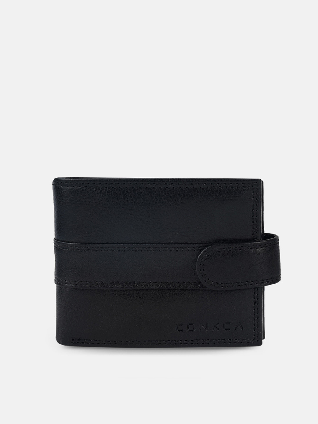 

PURE LUXURIES LONDON Men Black Solid Two Fold Wallet
