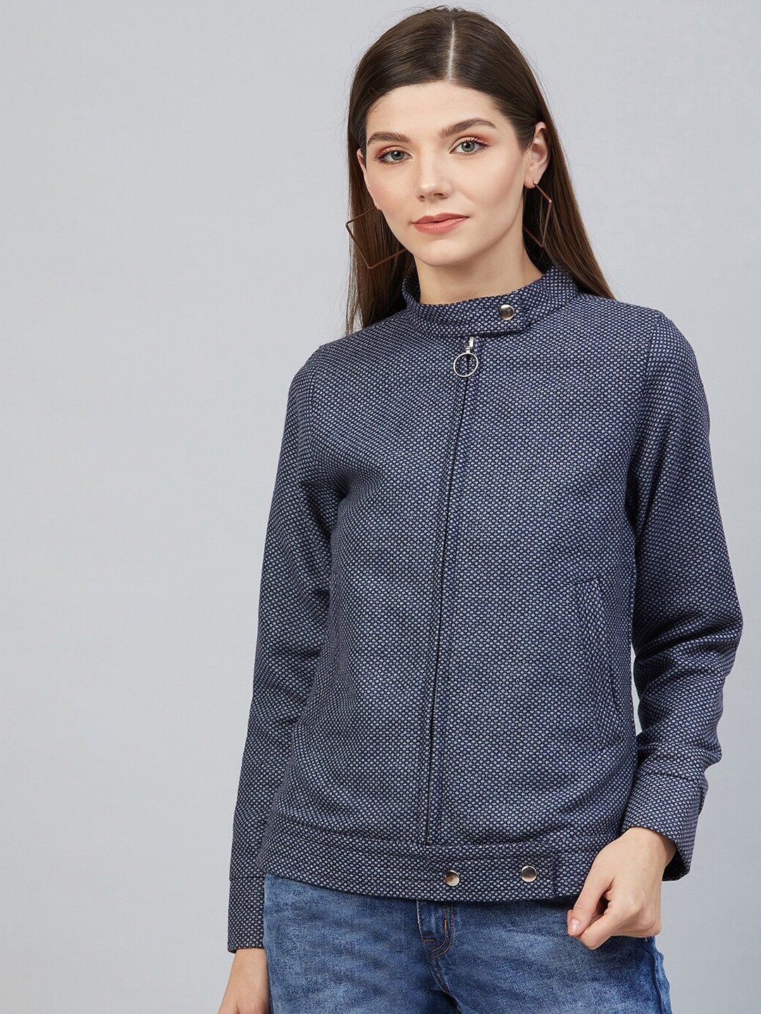 

Marie Claire Women Navy Blue Solid Tailored Jacket