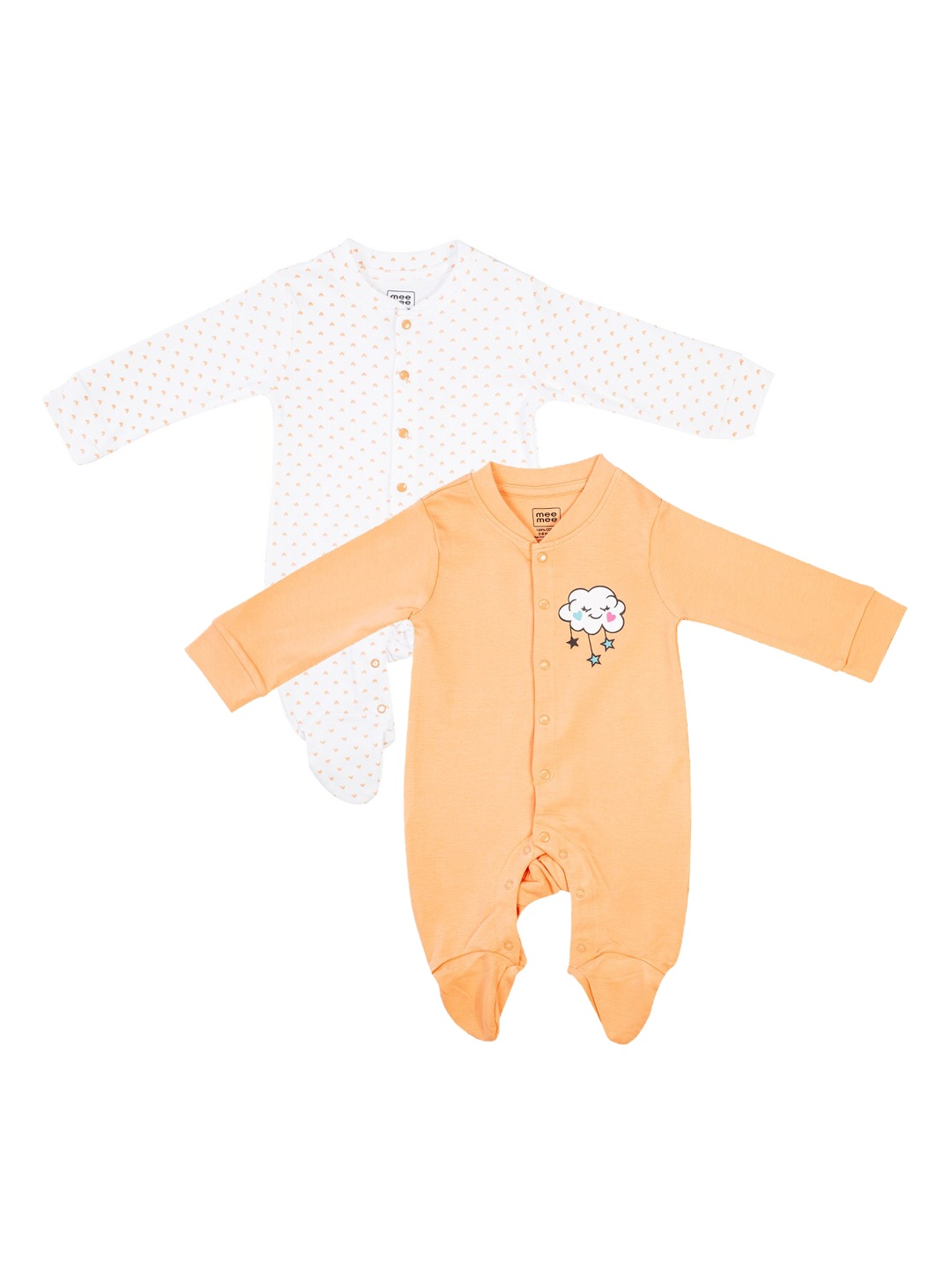 

MeeMee Infant Pack Of 2 Rompers, Orange