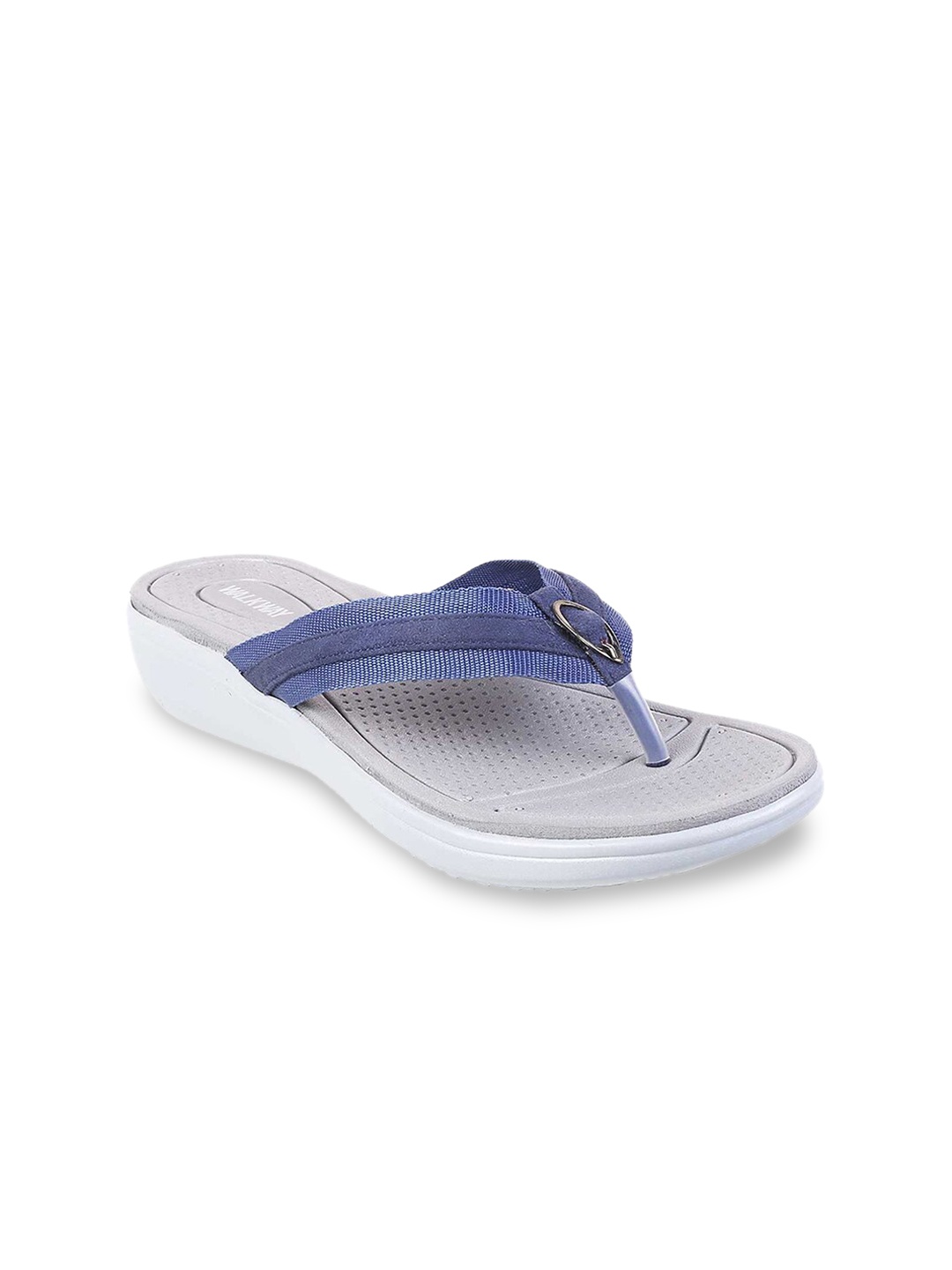 

WALKWAY by Metro Women Blue Solid Comfort Heels