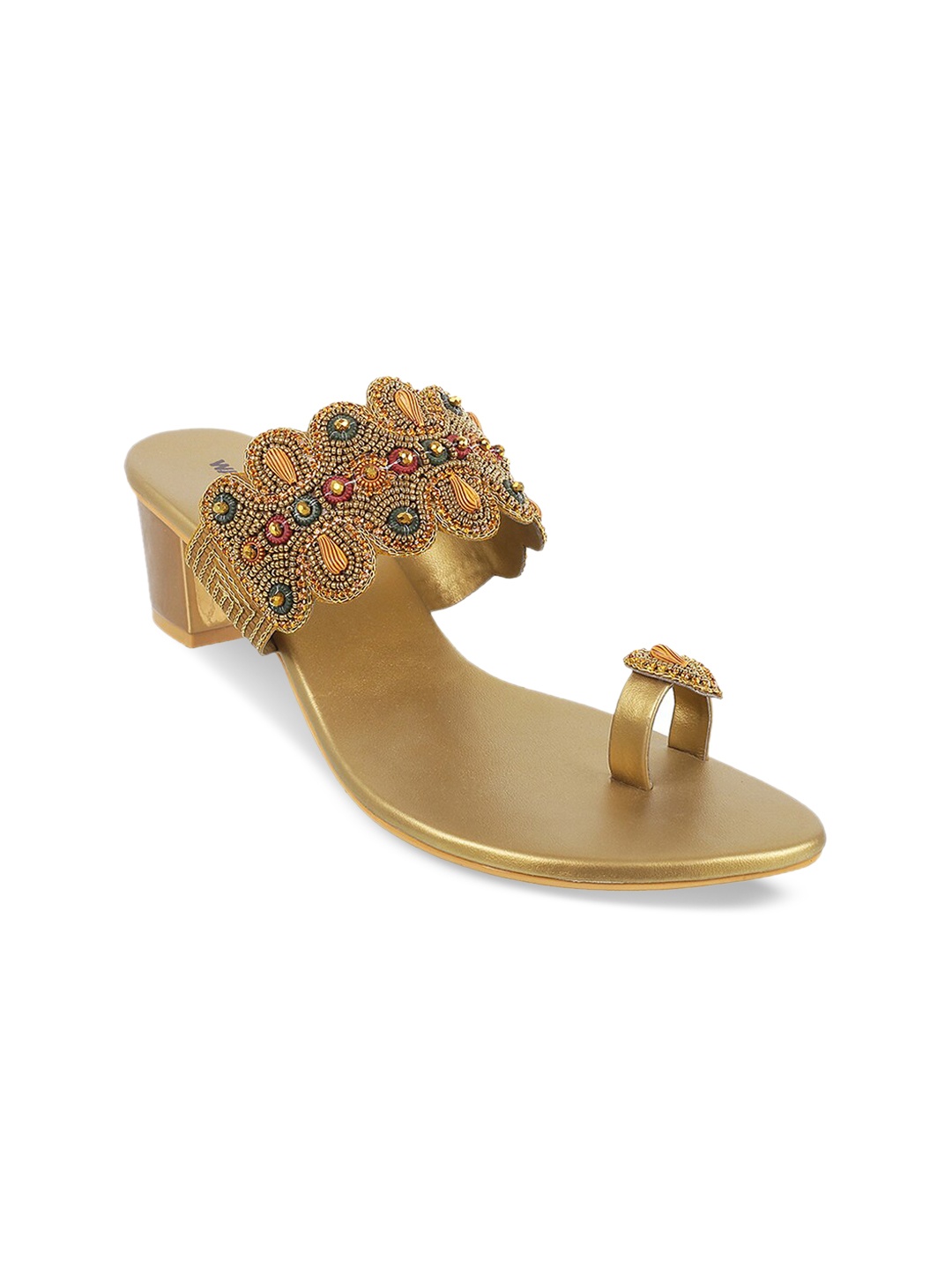 

WALKWAY by Metro Women Gold-Toned Embellished Sandals
